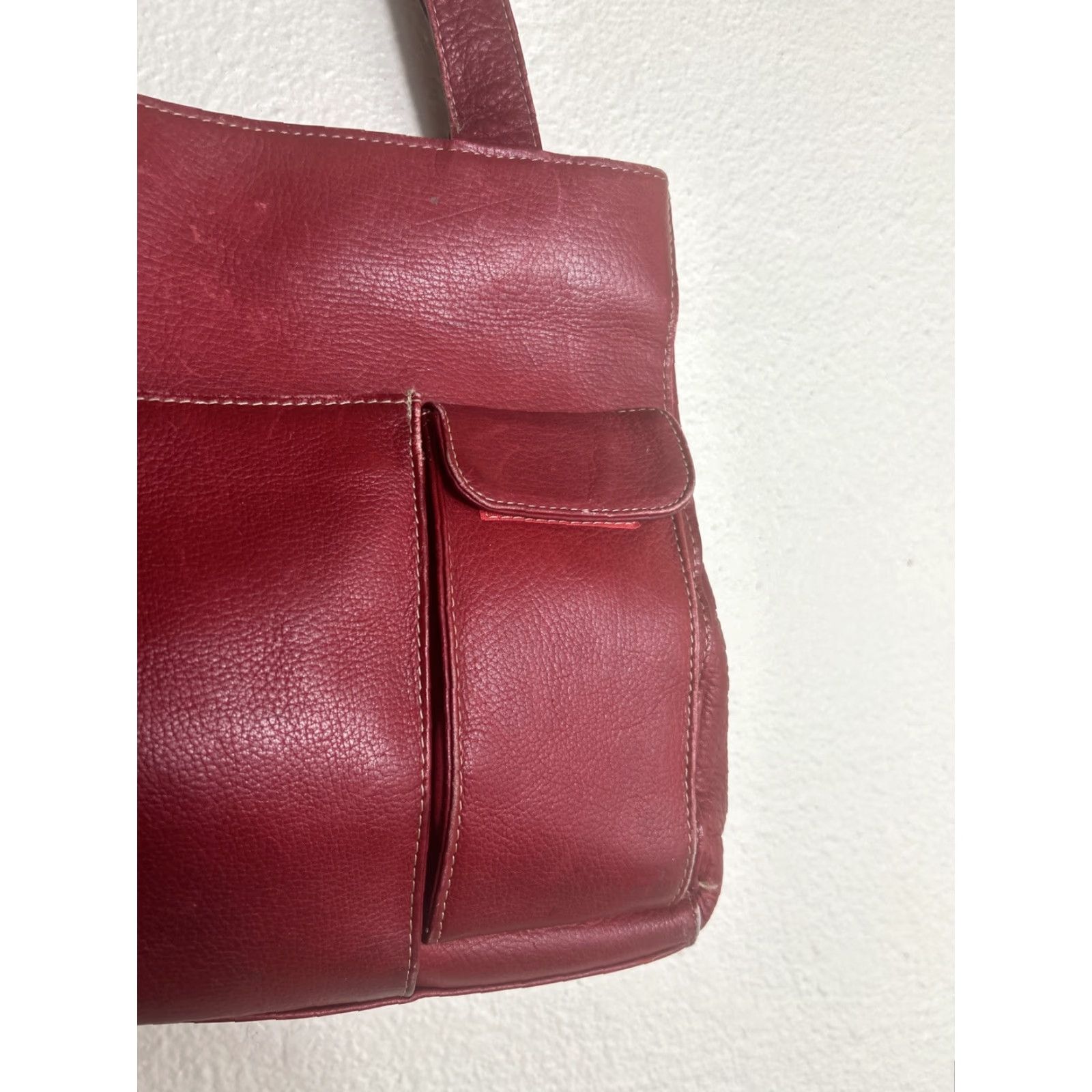 Wilson VINTAGE Wilson’s Leather Shoulder Bag Red Pebbled 13x11x3 Stains Women Pebbles Size ONE SIZE - 5 Thumbnail