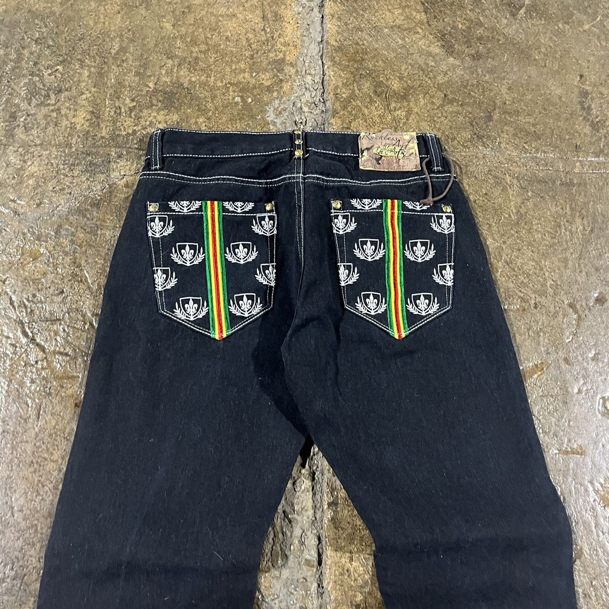 Affliction × JNCO × Vintage Crazy Vintage Y2K Baggy Jeans Embroidered Skater Wide Leg Size US 32 / EU 48 - 4 Thumbnail