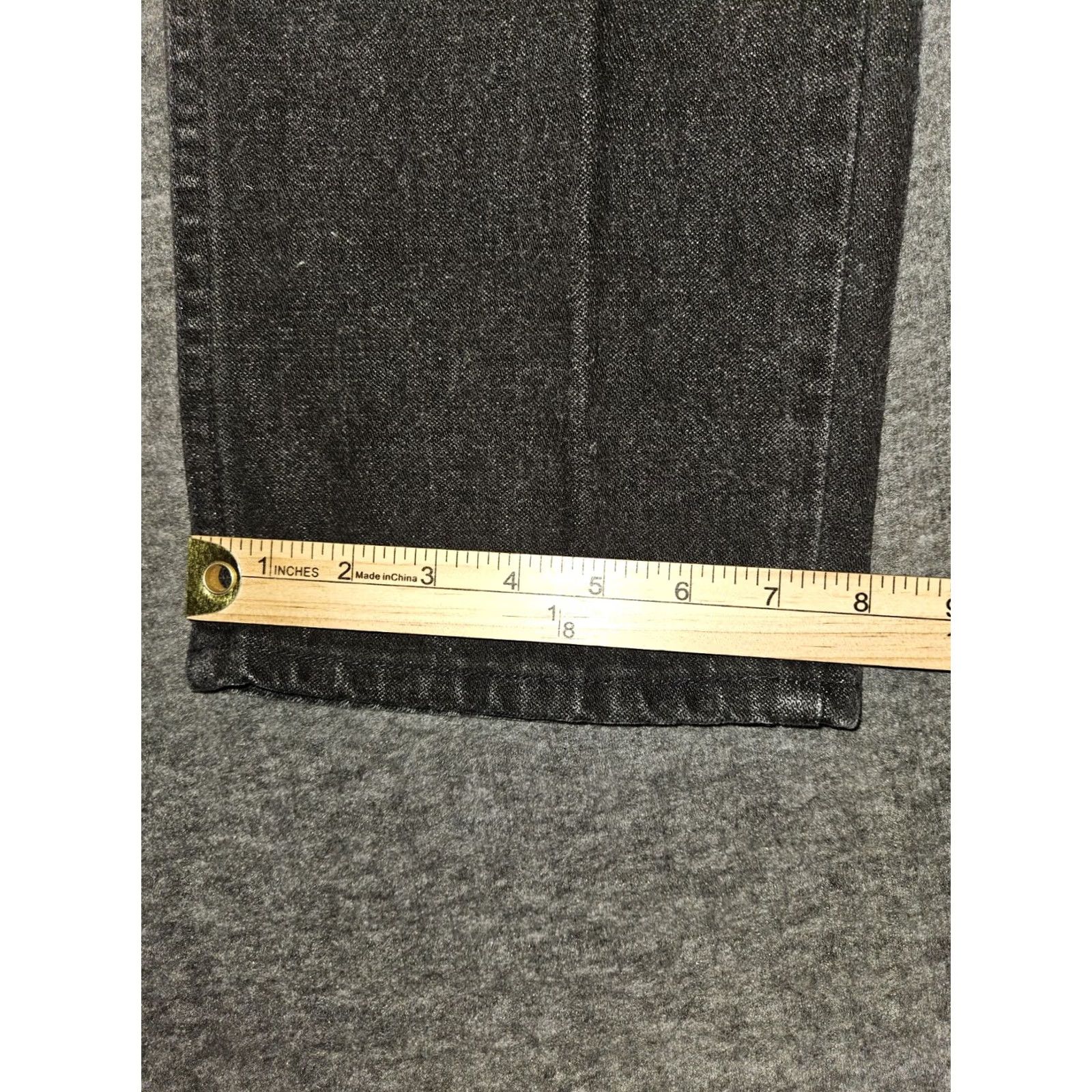 Wrangler VINTAGE Wrangler Jeans Straight Leg Mens 33x30 Black Denim Western Bowboy 90s USA Leather Logo Pockets Size US 33 - 6 Thumbnail