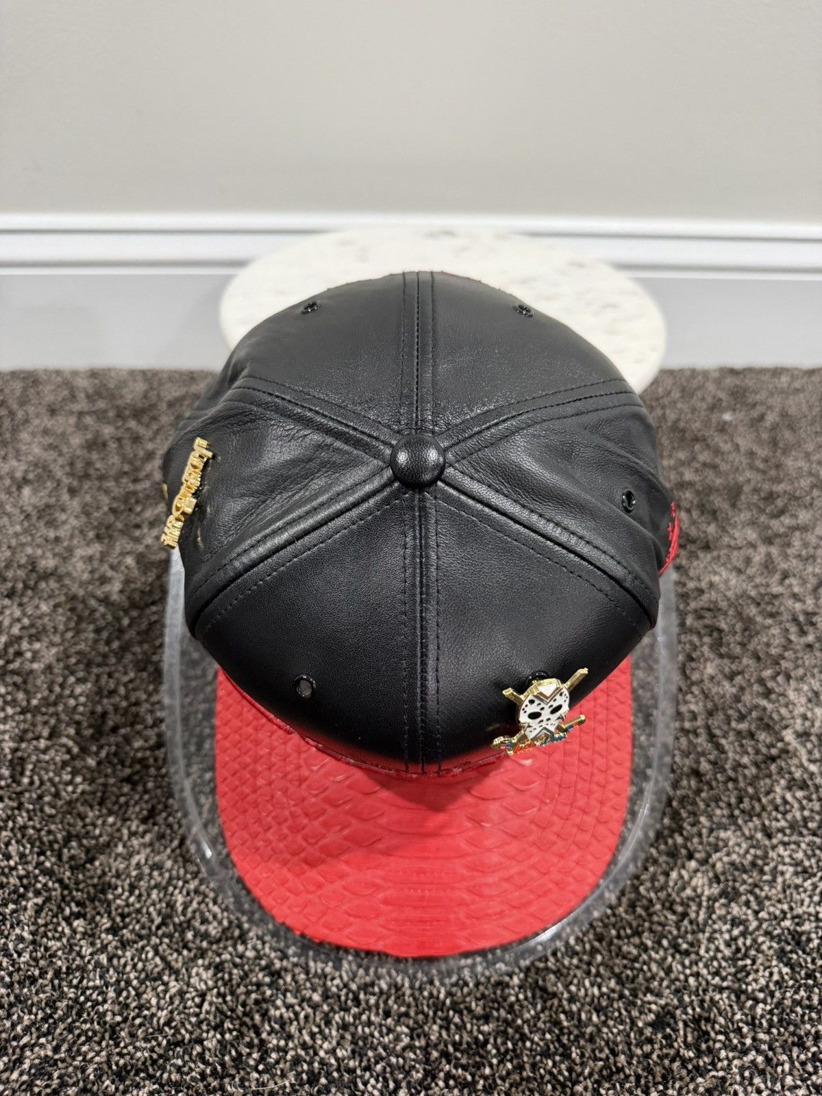 Just Don × Mitchell & Ness Just Don x Mitchell & Ness NBA Chicago Blackhawk Leather Hat Size ONE SIZE - 5 Thumbnail