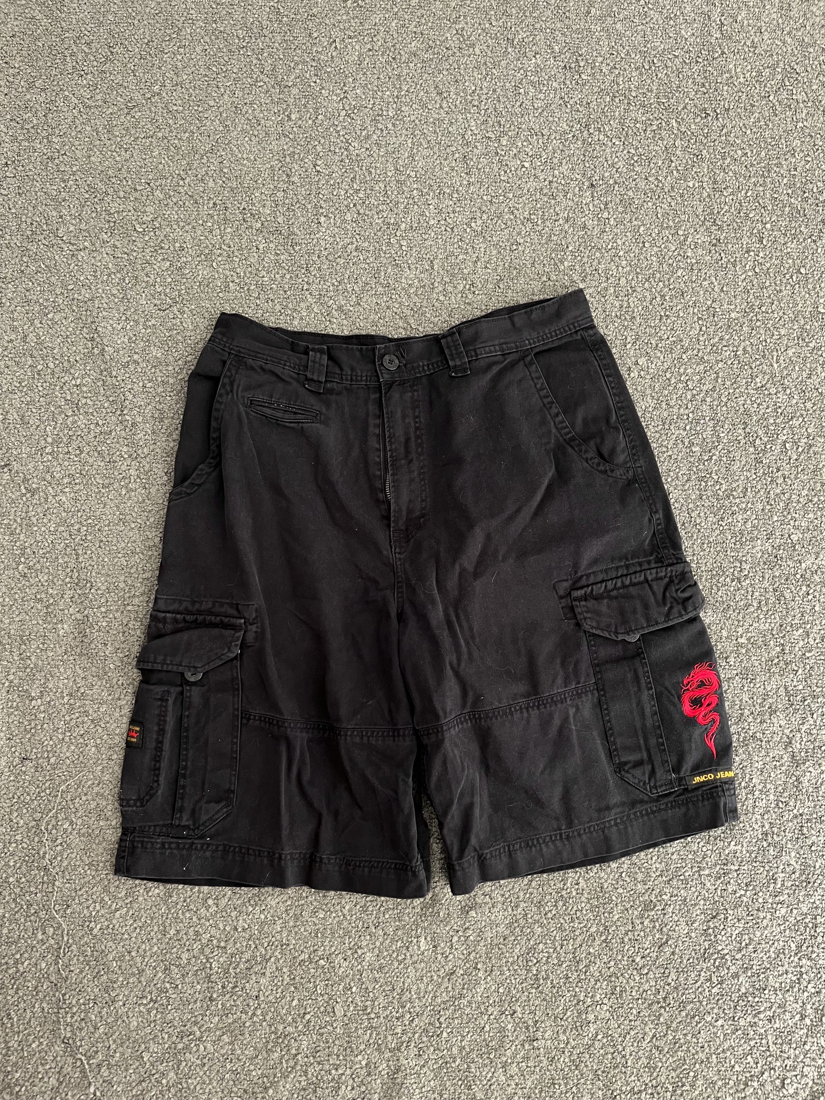 JNCO Vintage JNCO Black Dragon Cargo Shorts Y2K Size US 36 / EU 52 - 1 Thumbnail