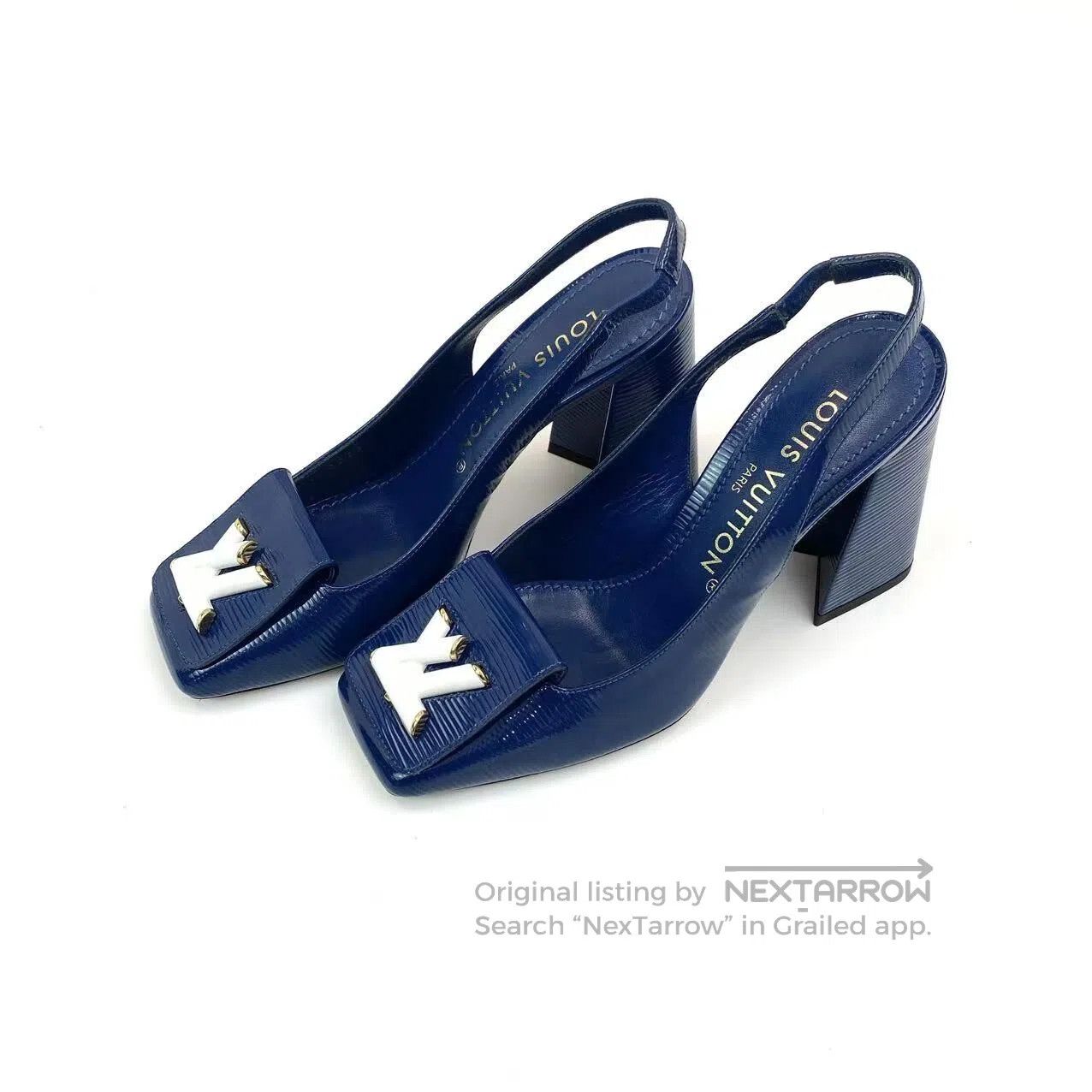 Louis Vuitton Louis Vuitton Square-toe logo high-heeled sandals| Size US 4.5 / IT 34.5 - 1 Thumbnail