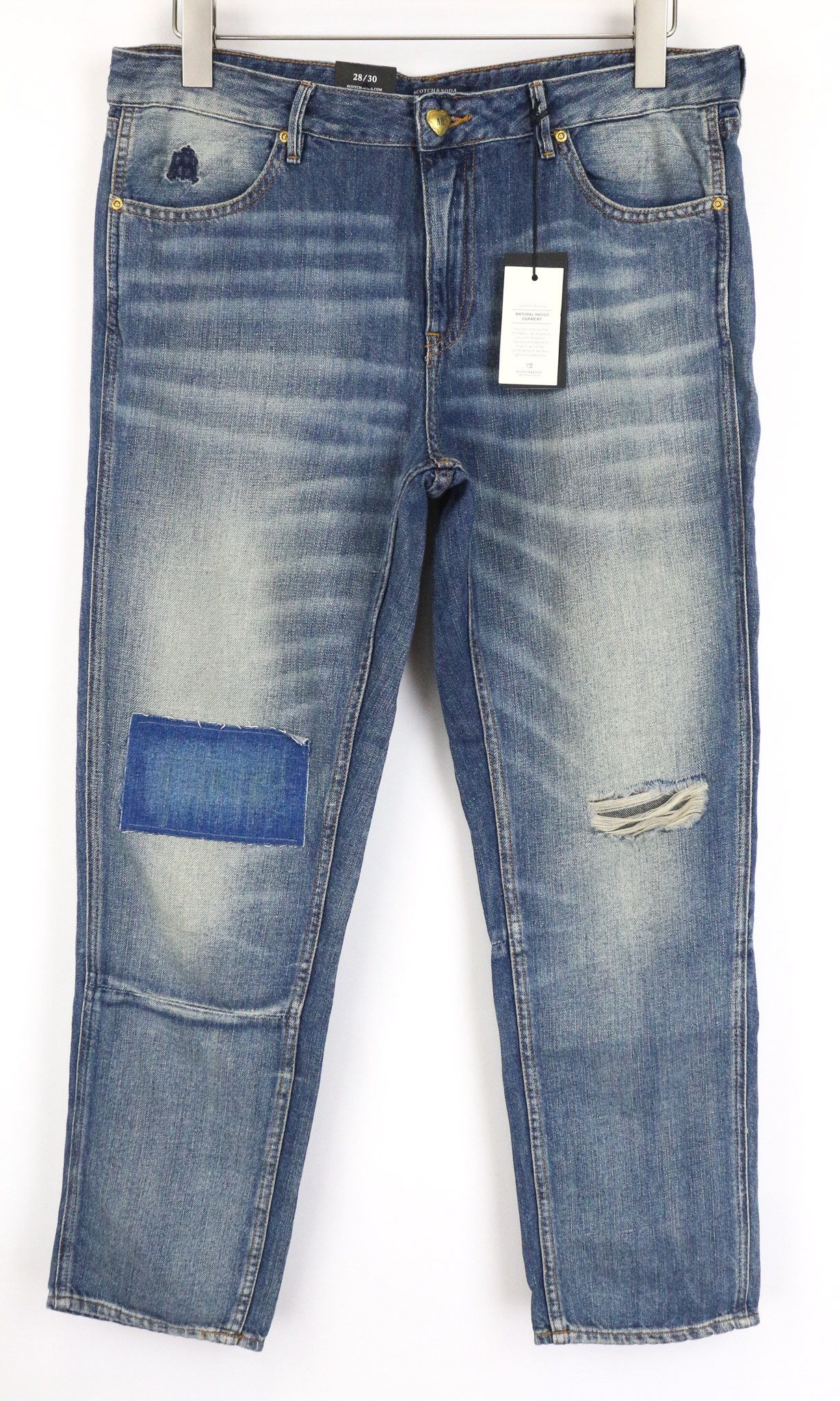 Scotch & Soda BANDIT W28/L30 Blue Cotton Linen Distress Slim Jeans 75634 Size 28" / US 6 / IT 42 - 1 Thumbnail