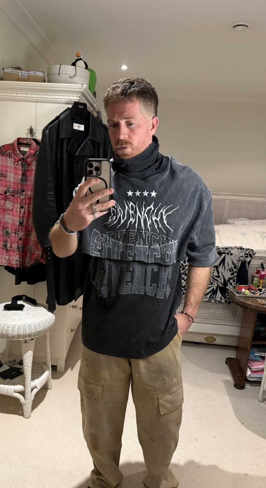 Givenchy Givenchy triple layered logo hoodie sweat crew T shirt grail Size US L / EU 52-54 / 3 - 8 Thumbnail