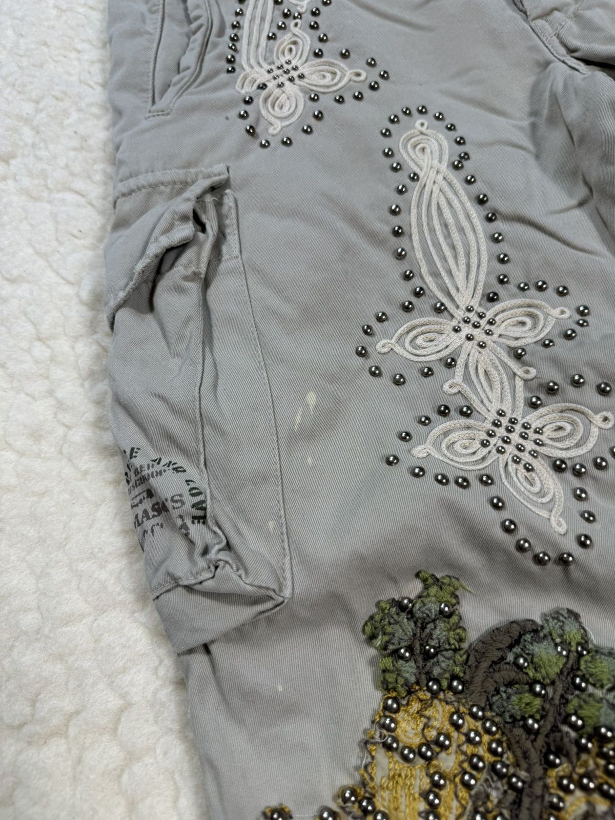 Mason's Masons embroidery metal rivets vintage cargo pockets pants Size US 32 / EU 48 - 5 Thumbnail