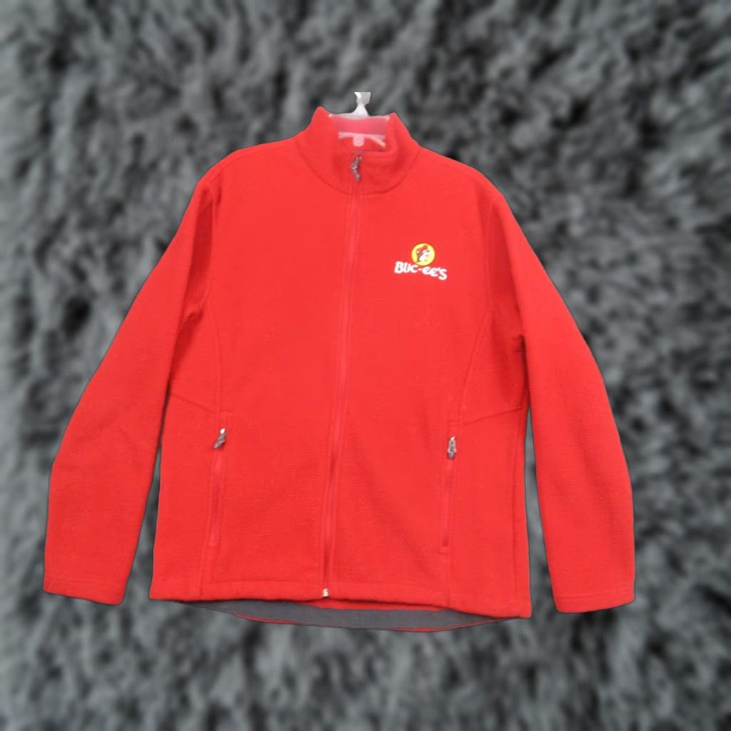 Port Authority Port Authority Jacket Mens Large Red Fleece Full Zip Buc-ee's Logo Embroidered Size US L / EU 52-54 / 3 - 1 Thumbnail
