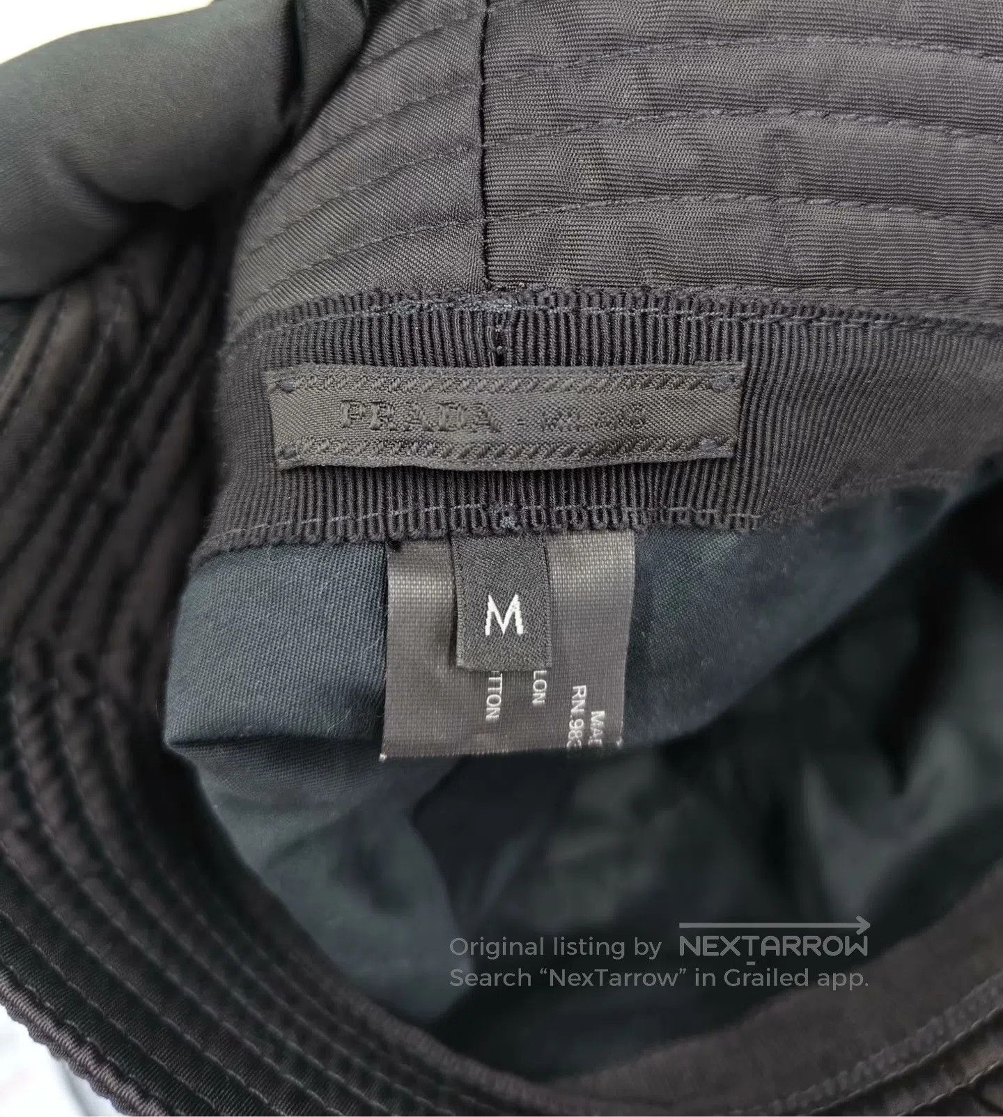 Prada Prada size M Black Triangle Metal Logo Fisherman's Hat| Size ONE SIZE - 4 Thumbnail