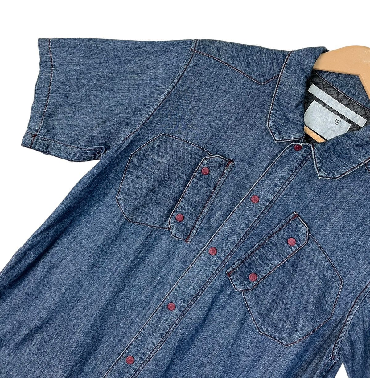 White Mountaineering White Mountaineering Blue Snap Button Denim Shirt Size US M / EU 48-50 / 2 - 7 Thumbnail
