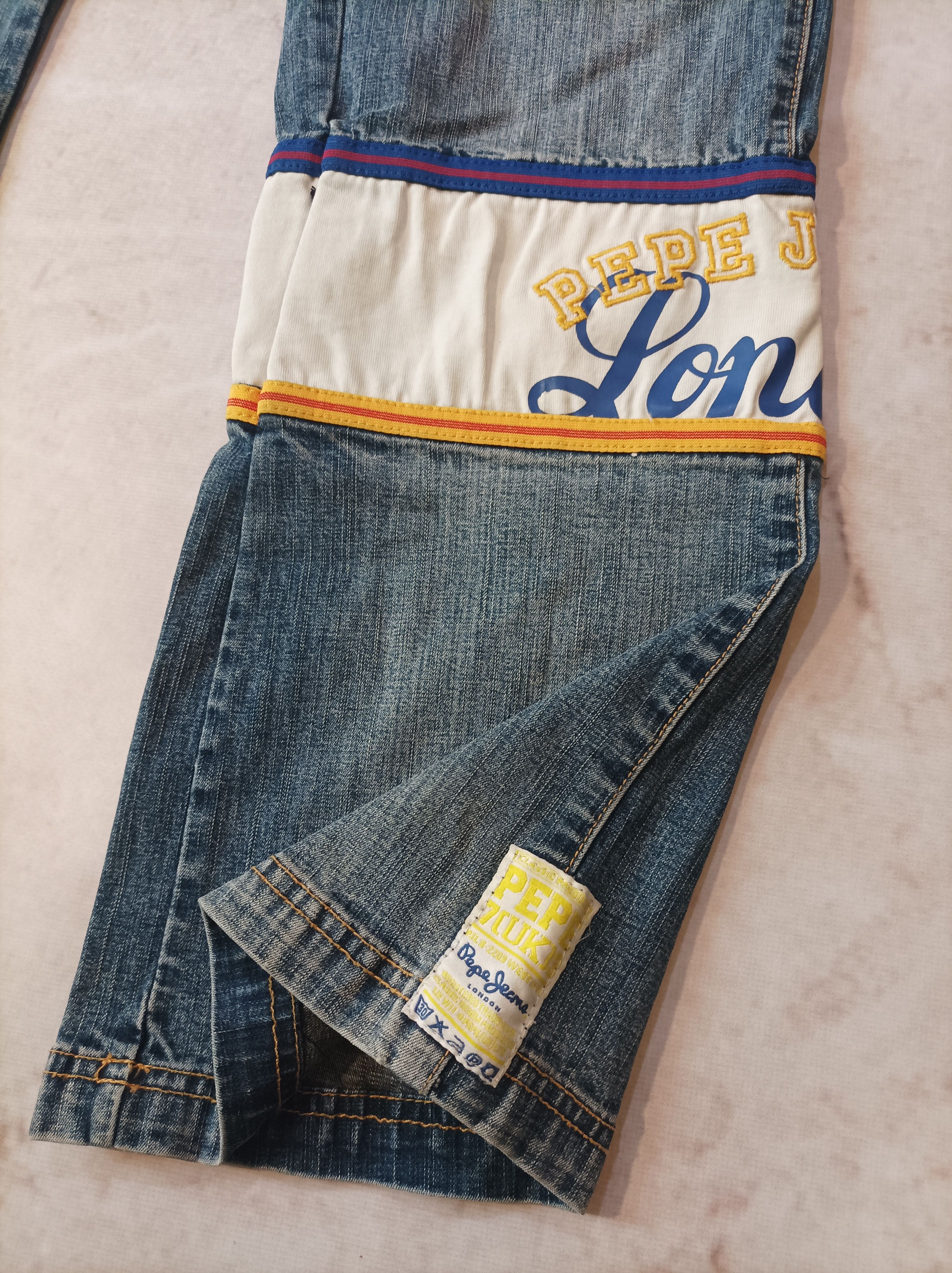 Pepe Jeans × Vintage Vintage Pepe Jeans London Patch Work Denim Boot Cut Size US 36 / EU 52 - 5 Thumbnail