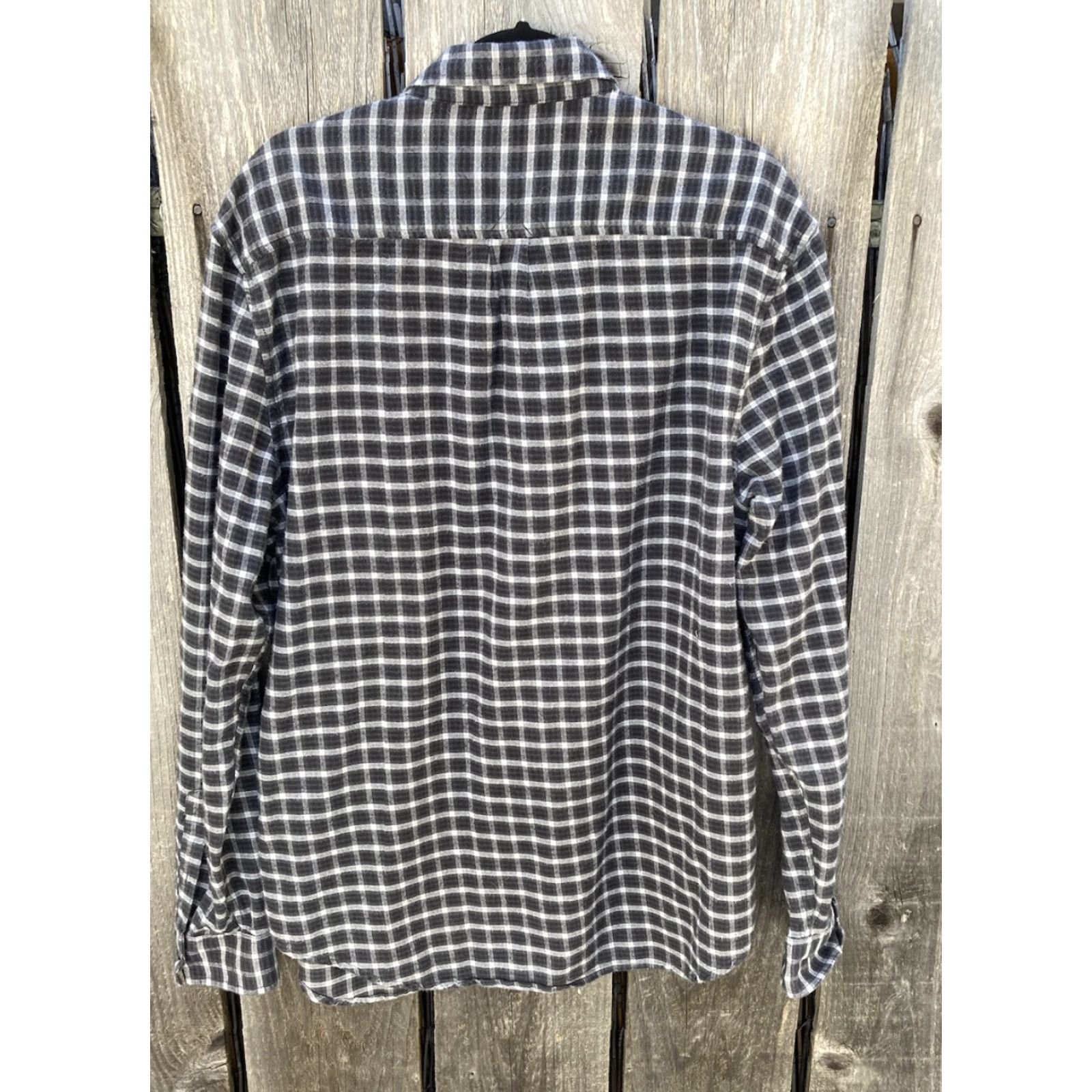 Lucky Brand Men's Lucky Brand Black Plaid Flannel XL Button Pockets Logo Classic Slim Fit Shirt Size US XL / EU 56 / 4 - 6 Thumbnail