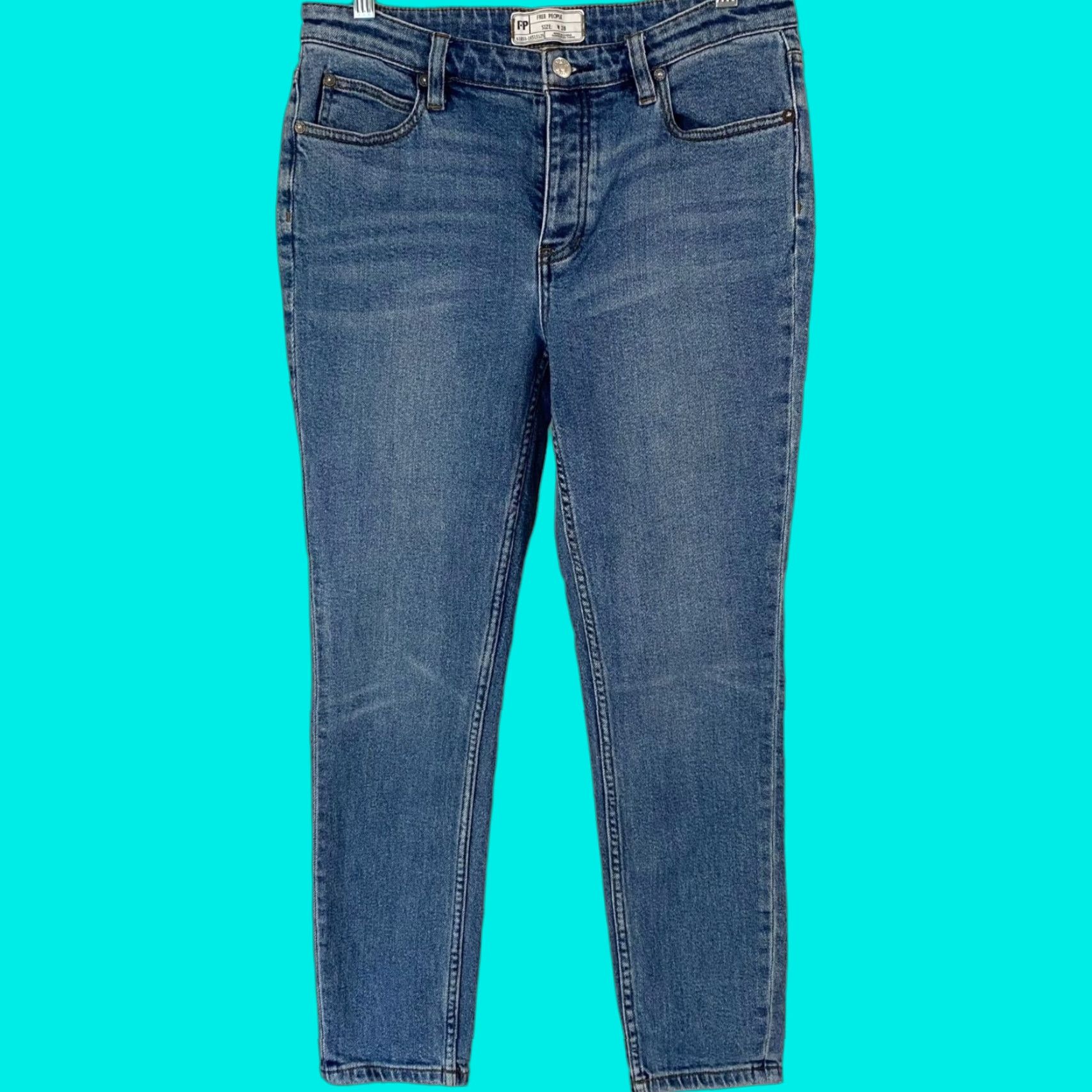 Free People Free People Jeans Womens 28 Blue Denim Stretch Button Fly Skinny Mid Rise Size 28" / US 6 / IT 42 - 1 Thumbnail