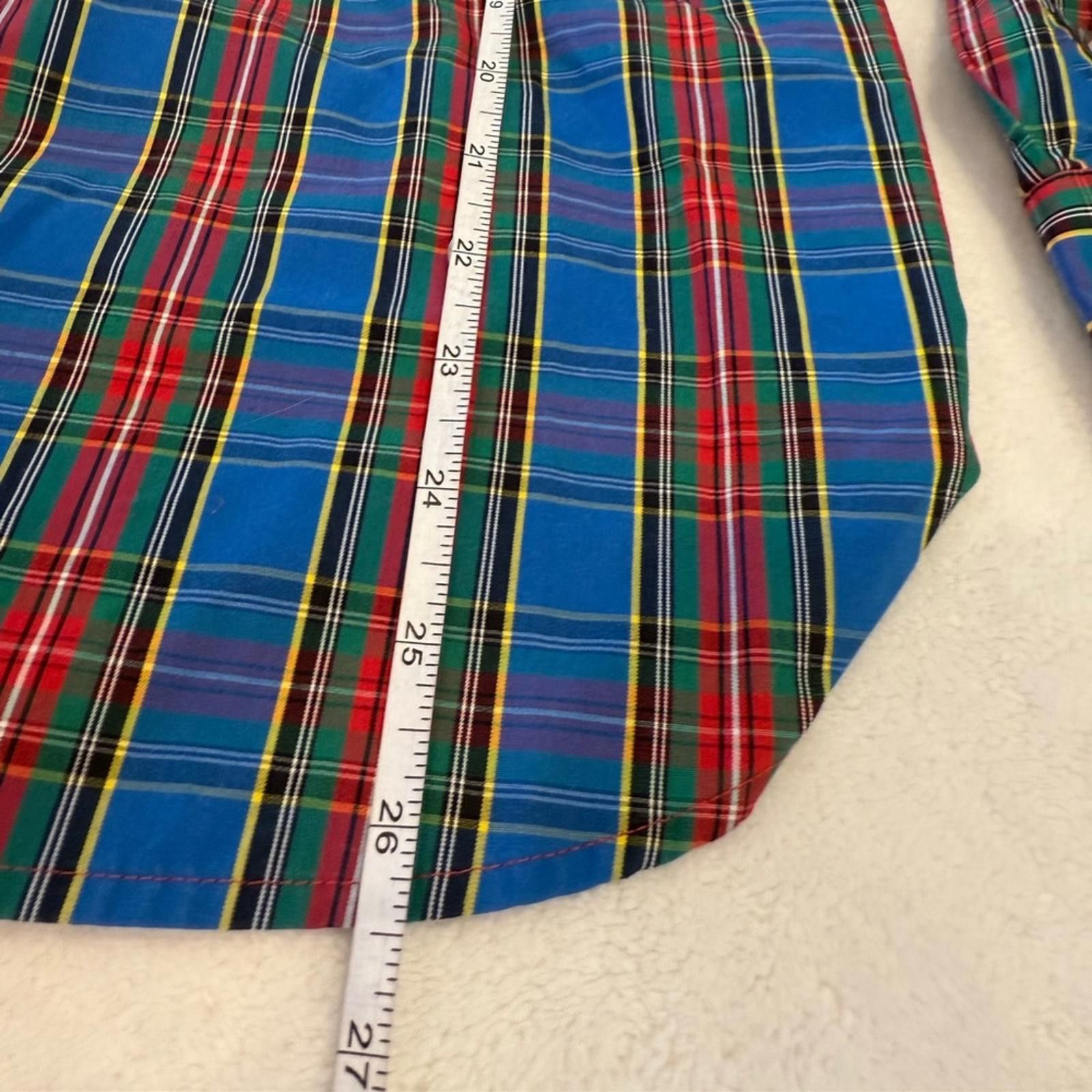 Lands' End Land’s End plaid shirt 3/4 button up blue red green SZ 2 Size XS / US 0-2 / IT 36-38 - 7 Thumbnail