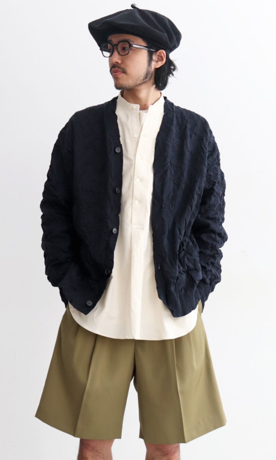 Auralee AURALEE “SS24 WRINKLED COTTON KNIT CARDIGAN” Size US L / EU 52-54 / 3 - 9 Thumbnail