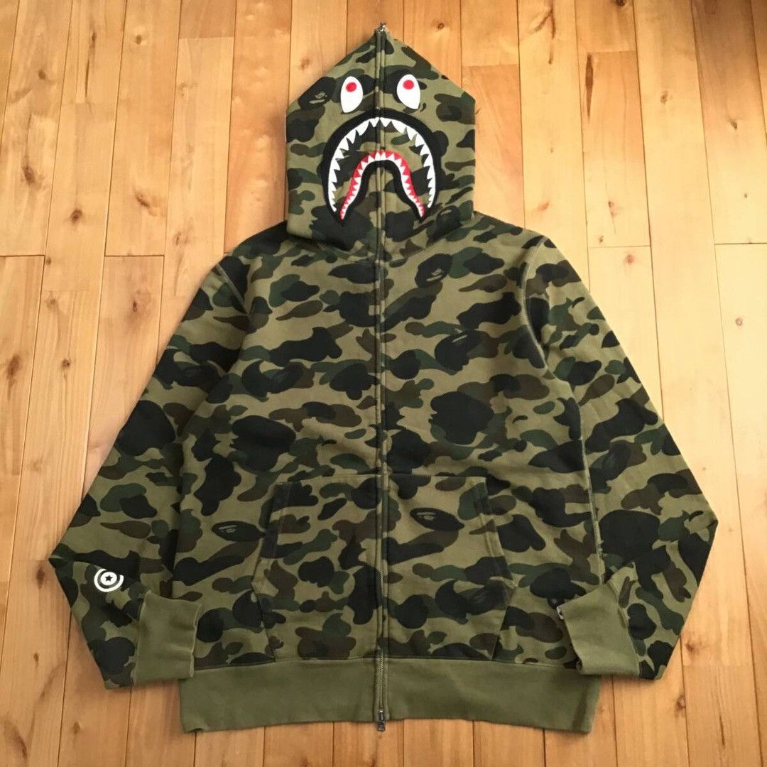 Bape BAPE 1st Camo Green Shark Full Zip Hoodie a bathing ape WGM Size US XXL / EU 58 / 5 - 2 Thumbnail