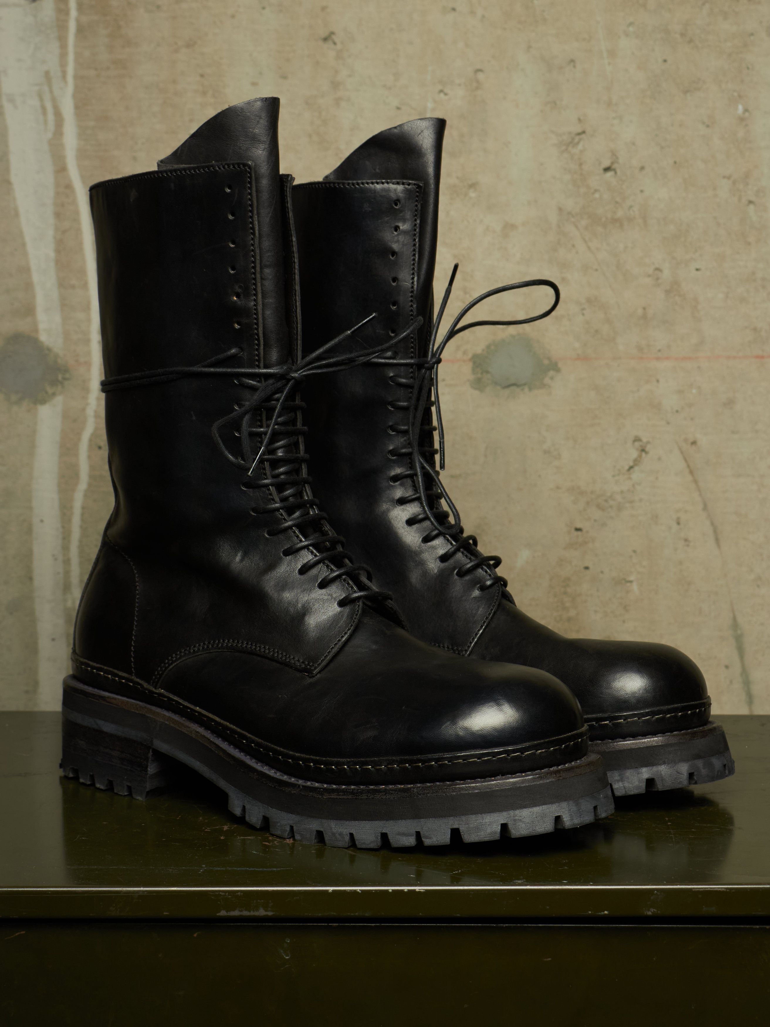 A1923 A1923 AW24 Black Luke Horse Leather Combat Boots Size US 12 / EU 45 - 7 Thumbnail