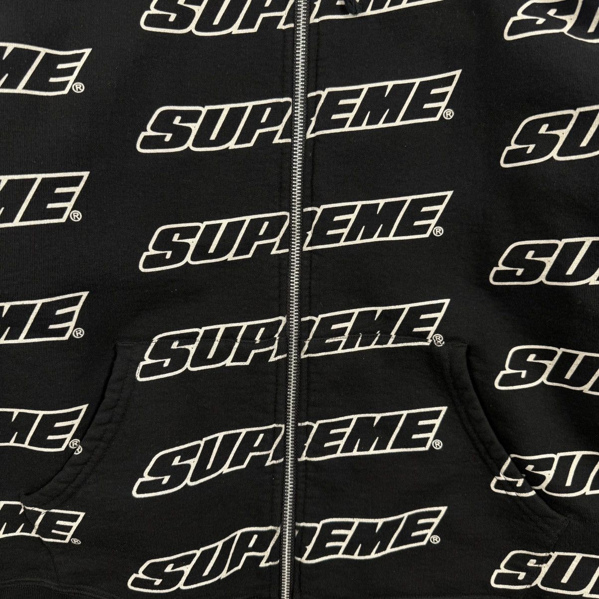 Supreme Supreme SS18 Repeat Zip Up ʼBlack’ Hoodie Size US M / EU 48-50 / 2 - 2 Thumbnail