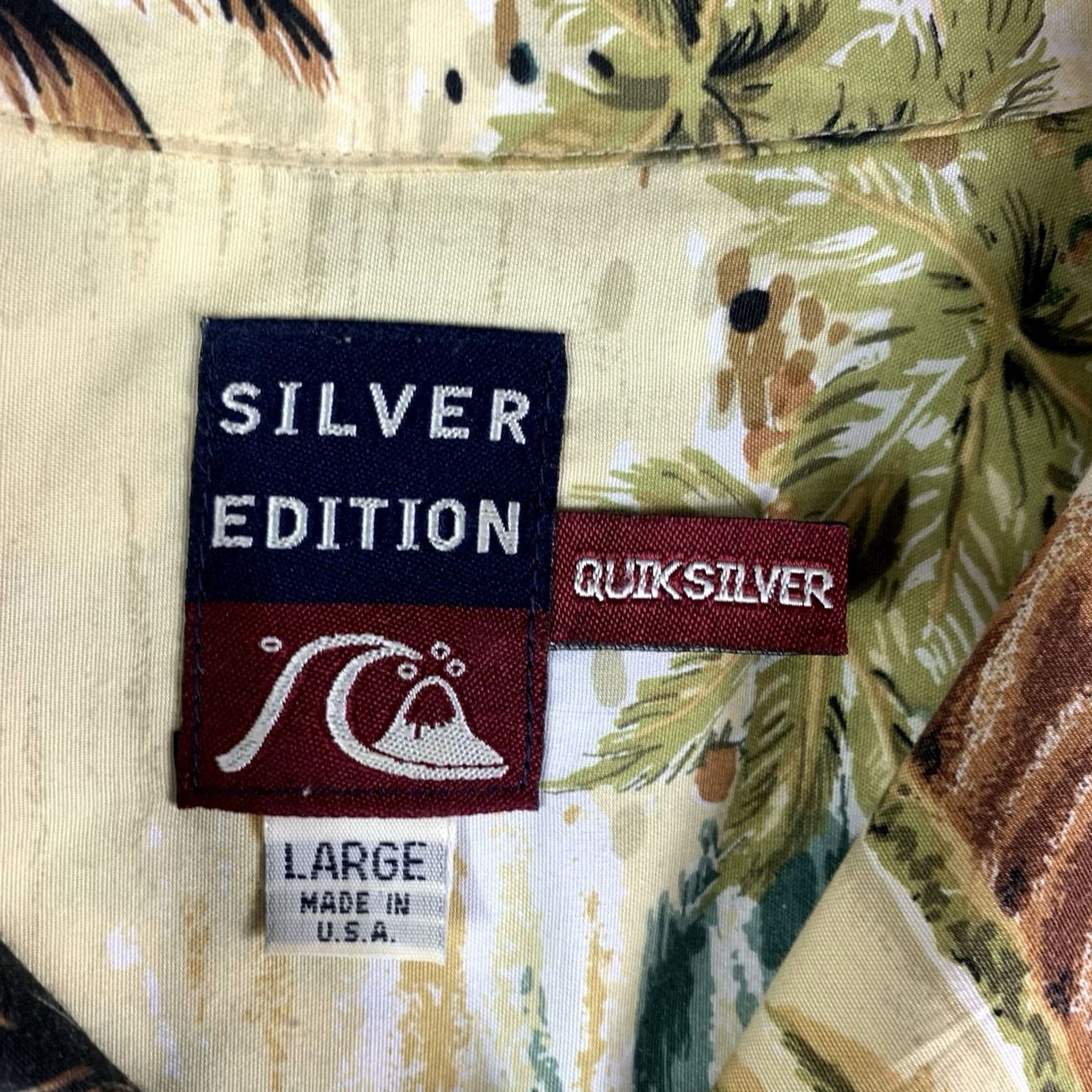 Quiksilver VINTAGE Quiksilver Hawaiian Shirt Mens Large L Green Rayon Floral Pocket Camp Collar USA Silver Edition Size US L / EU 52-54 / 3 - 2 Thumbnail