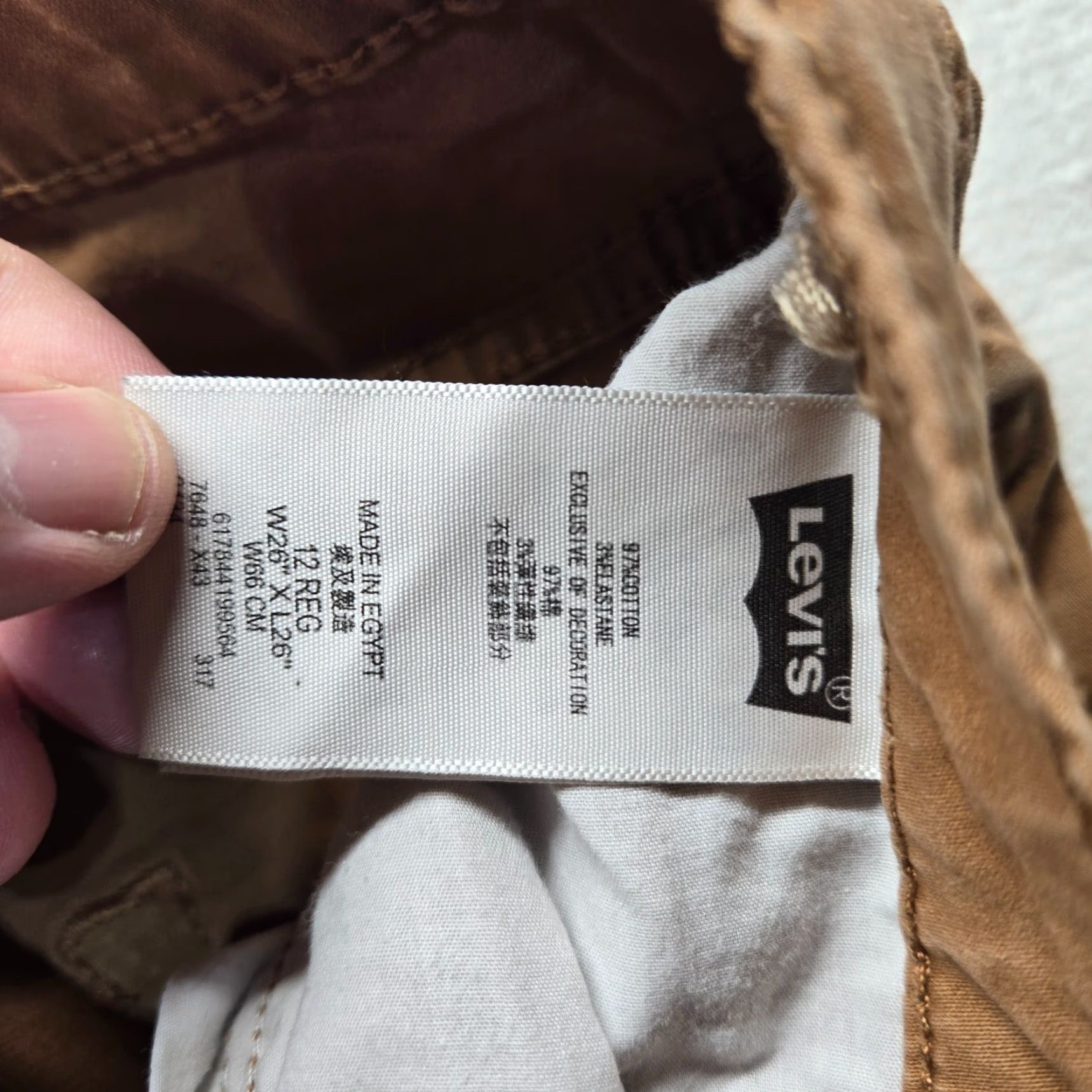 Levi's Levi's Chino Pants Solid Brown Regular Adult Women's 12 26W 26L Brown Chino Pants 502 Womens Size 34" / US 12 / IT 48 - 3 Thumbnail