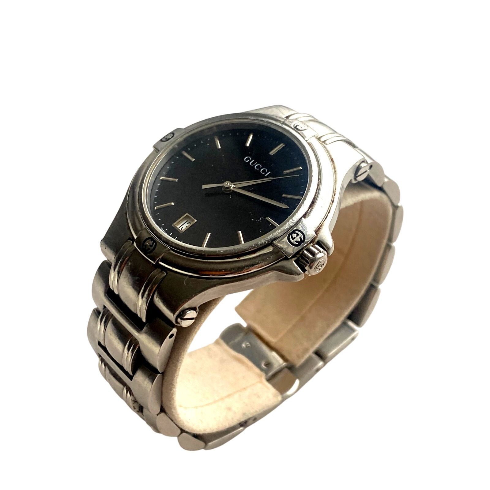 Gucci Gucci Authentic Stainless Steel Watch with Black Dial Size ONE SIZE - 2 Thumbnail