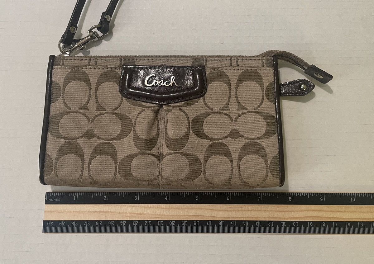 Coach Coach 6648 Medium Corner Zip Wristlet Signature Canvas Brown Size ONE SIZE - 2 Thumbnail