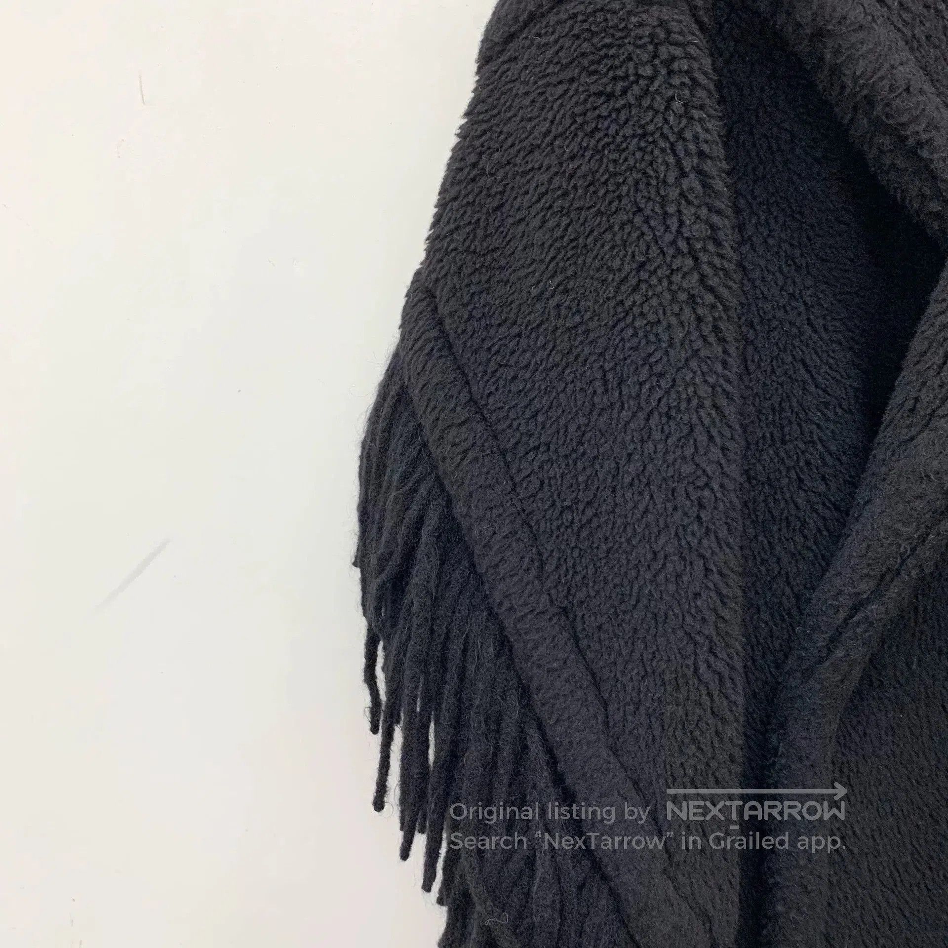 Other black long coat with fringed collar. Size US M / EU 48-50 / 2 - 4 Thumbnail