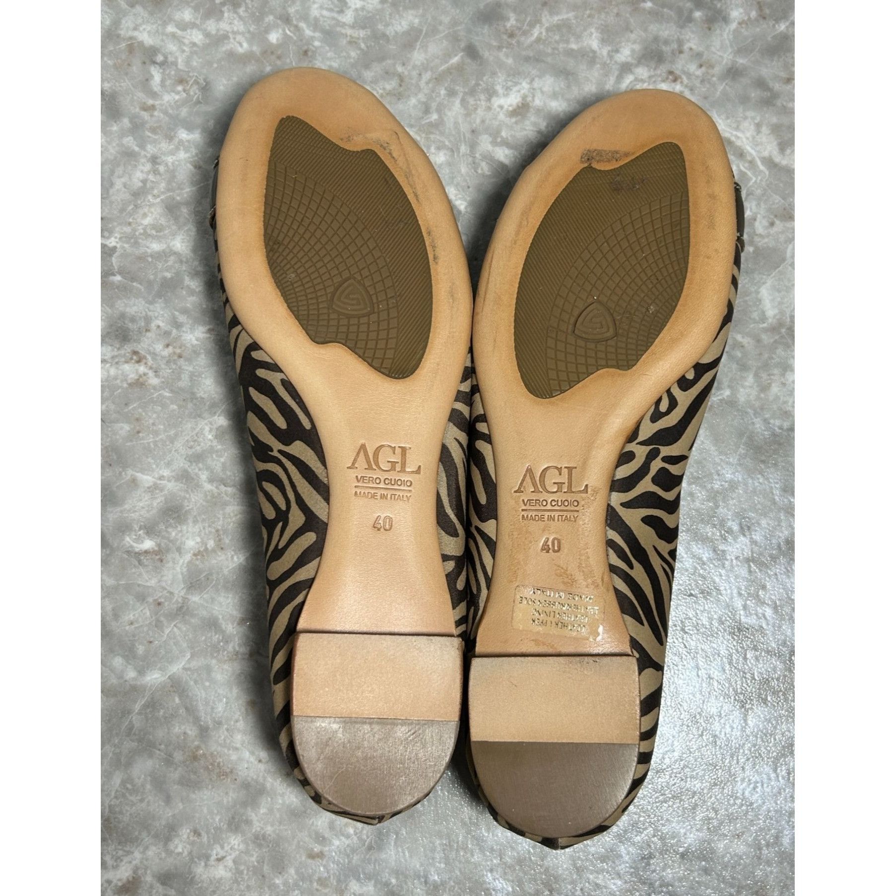 AGL AGL Attilio Guisti Leombruni Zebra Ballet Peeptoe Flats in B Size US 9.5 / IT 39.5 - 7 Thumbnail