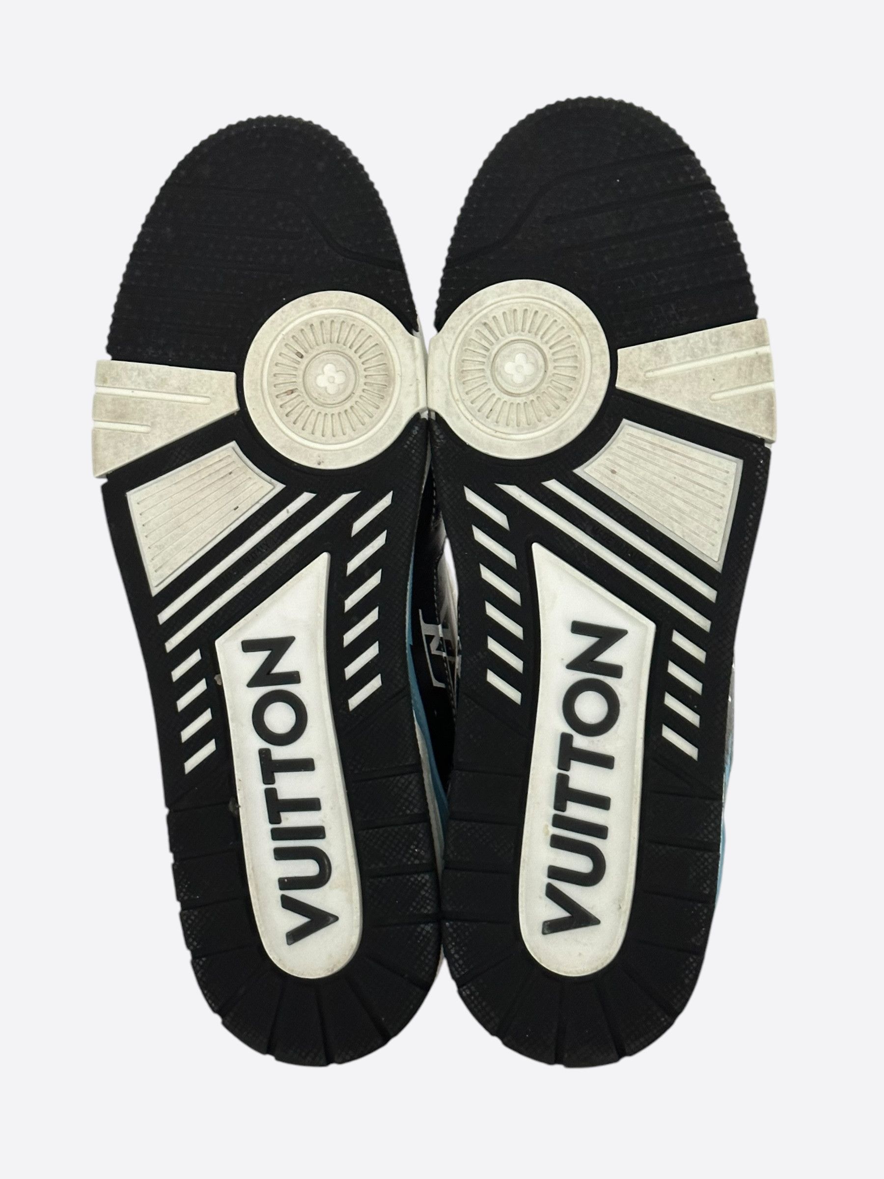 Louis Vuitton Louis Vuitton Black & Blue Logo Trainers Size US 10 / EU 43 - 7 Thumbnail