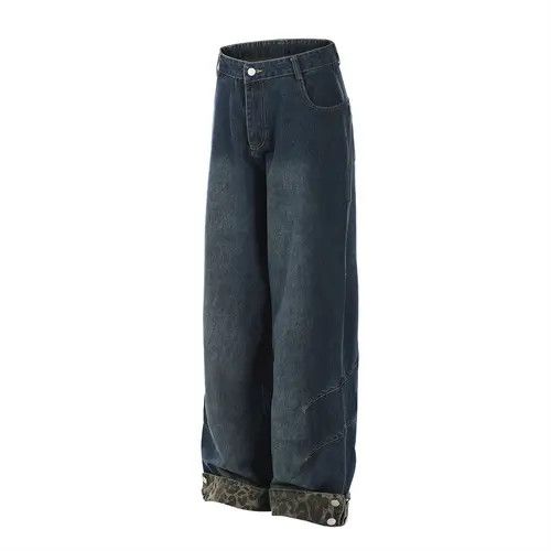 VIBE American style folded leopard print jeans washed distressed Size US 32 / EU 48 - 3 Thumbnail
