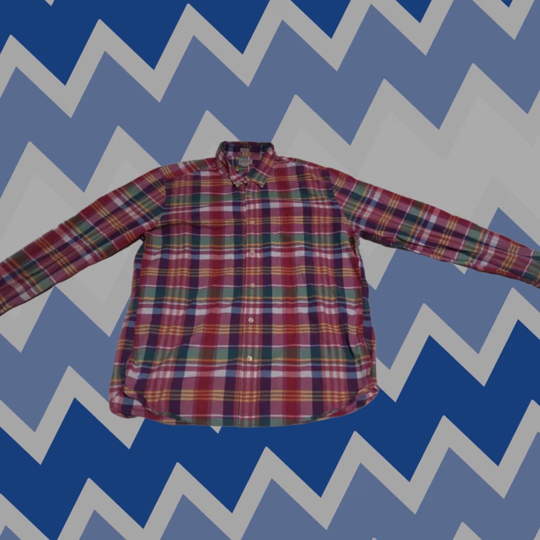 J.Crew J.Crew Summer Plaid Flannel Button Shirt XL Mens Pink Green Yellow Multicolor Slim Fit Button-Up Size US XL / EU 56 / 4 - 1 Thumbnail