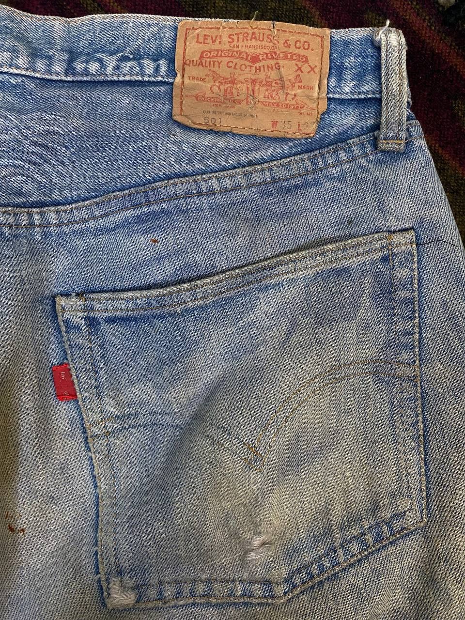 Levi's vintage levis small e selvedge distressed denim Size US 35 - 5 Thumbnail
