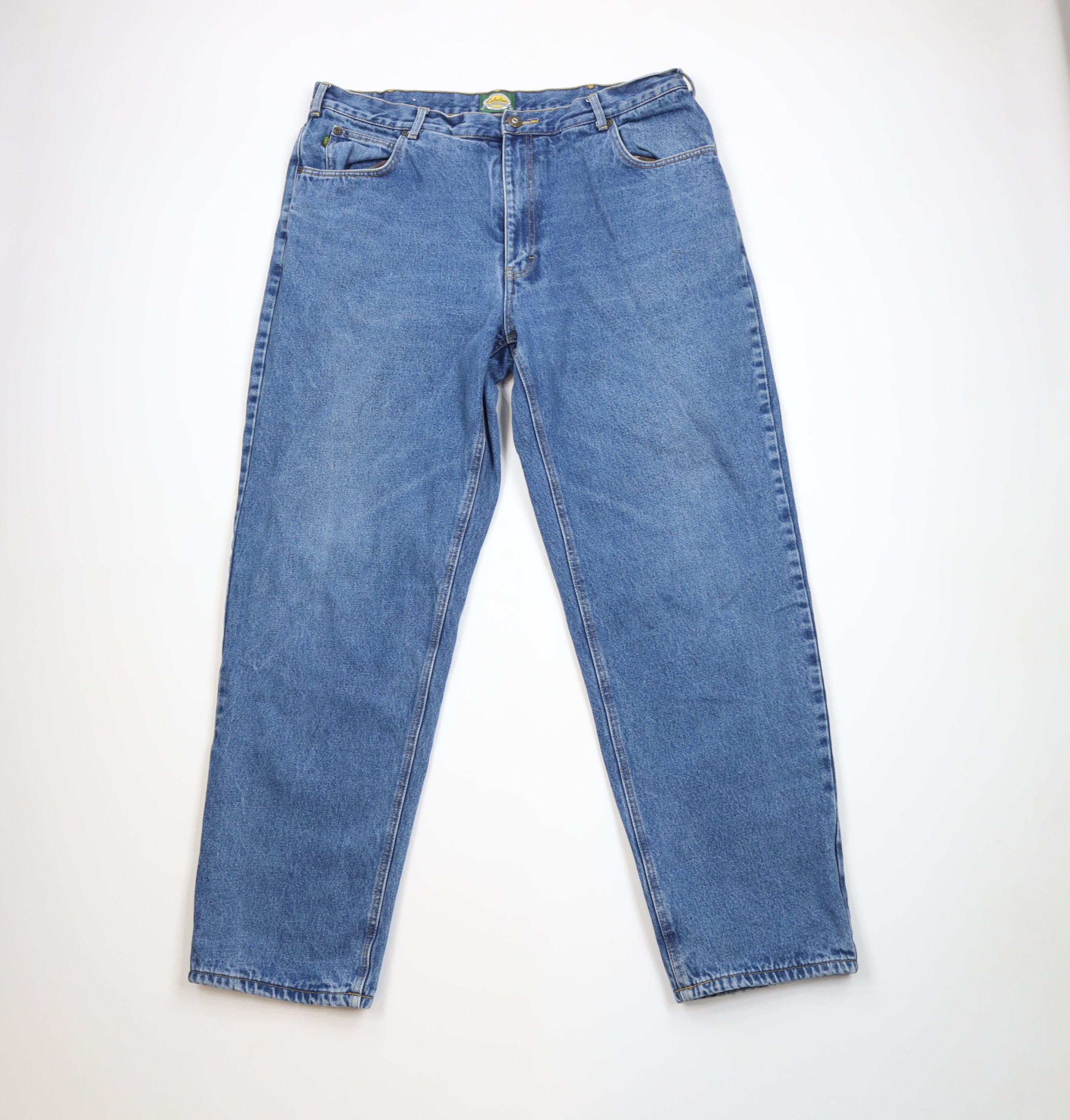 Cabelas Vintage Cabelas Heavyweight Flannel Lined Denim Jeans Blue Size US 42 / EU 58 - 2 Thumbnail