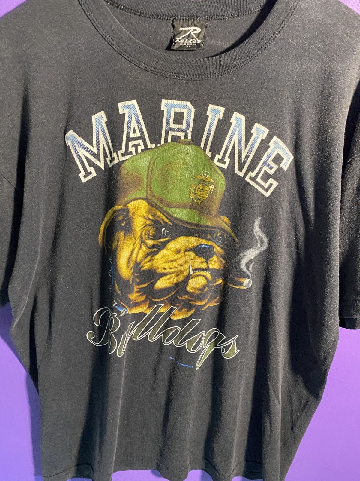 Other Vintage 1989 Marine bulldogs military faded t-shirt Size US XL / EU 56 / 4 - 3 Thumbnail