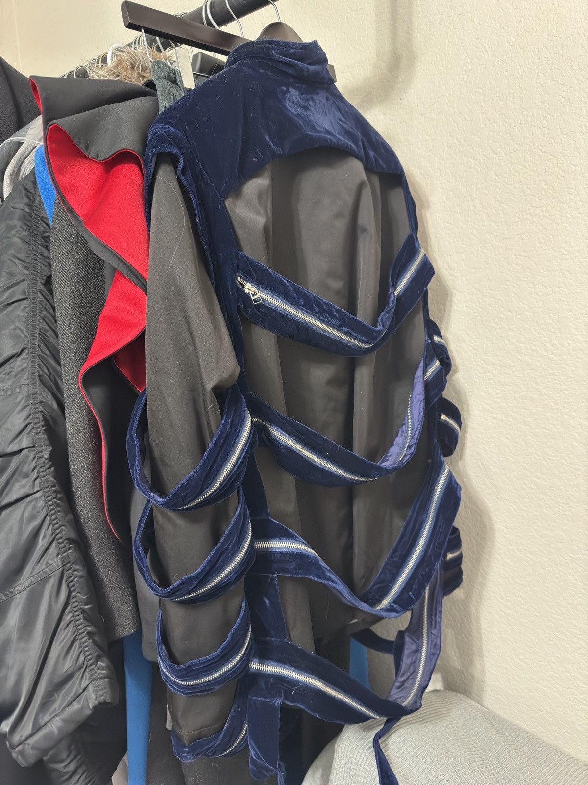 Hood By Air Hood by air fw14 velvet skeleton cage zip jacket Size US L / EU 52-54 / 3 - 2 Thumbnail