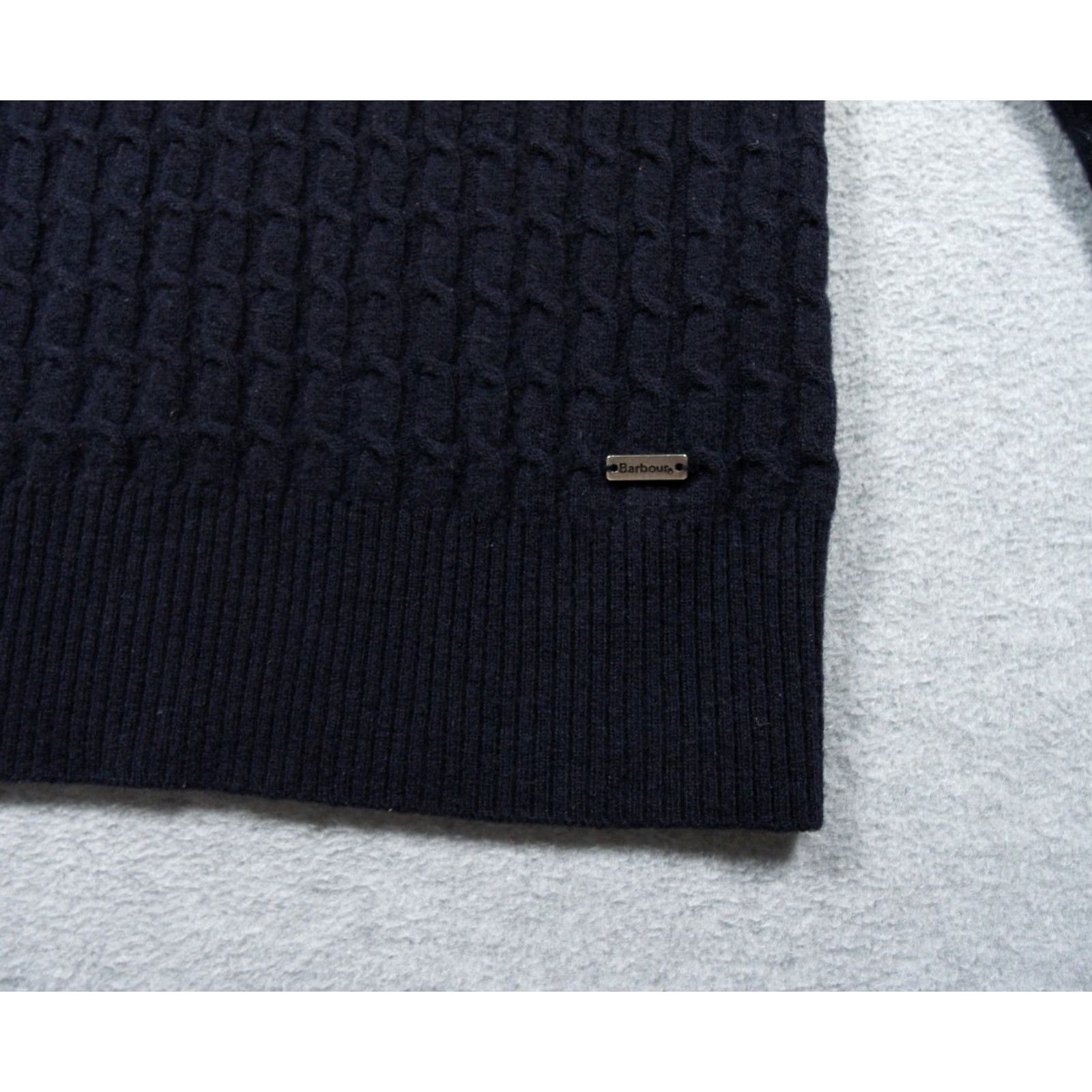 Barbour Barbour Sweater Womens Size 10 Blue Cable Knit Crewneck Lamsbwool Langdale Pullover Knit Wool Carded All Seasons Regular Vintage N/A Size L / US 10 / IT 46 - 3 Thumbnail