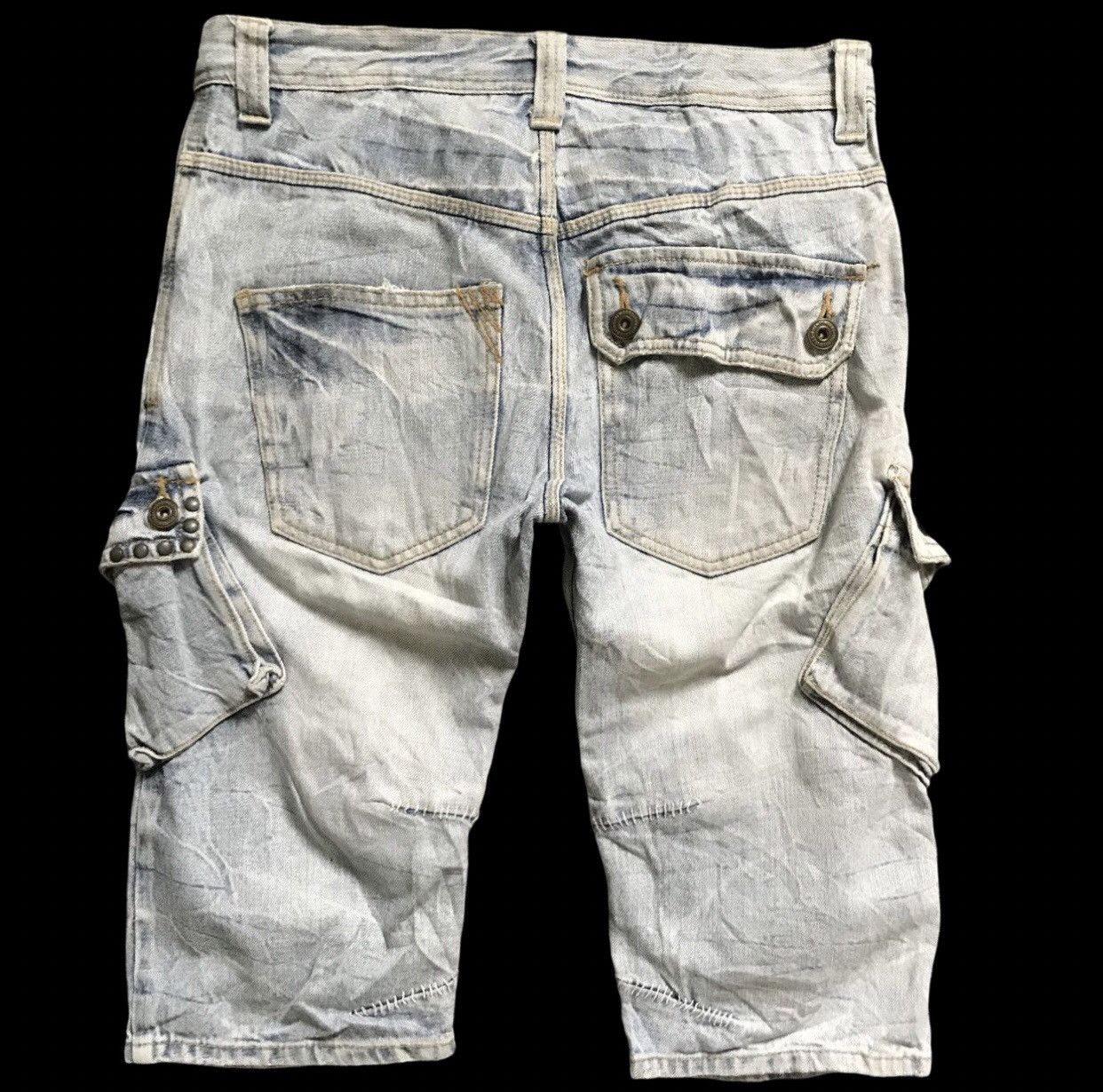 Japanese Brand SP18 TWENTY WORKS Japan Short Cargo Jeans Size US 32 / EU 48 - 2 Thumbnail