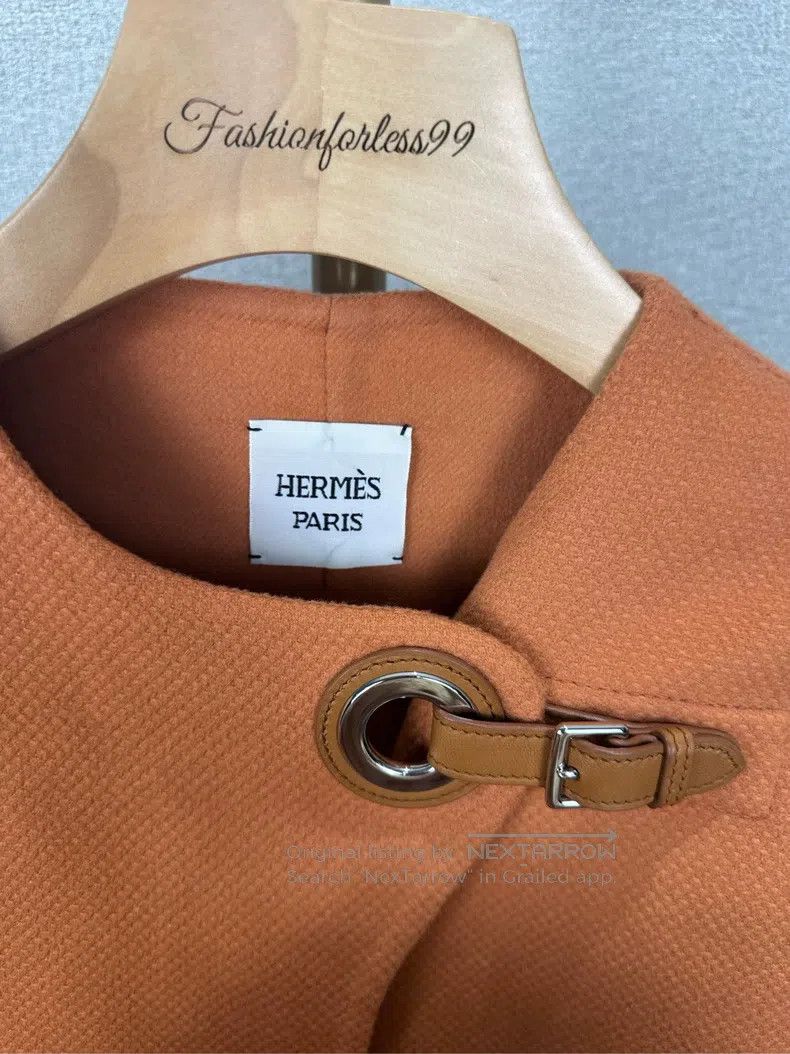 Hermes Hermes Orange Cashmere Outerwear Size XXS / US 00 / IT 34 - 3 Thumbnail