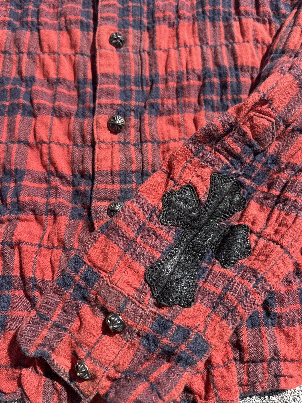 Chrome Hearts Vintage Chrome Hearts Loose Ends Leather Cross Patch Flannel Size US M / EU 48-50 / 2 - 3 Thumbnail