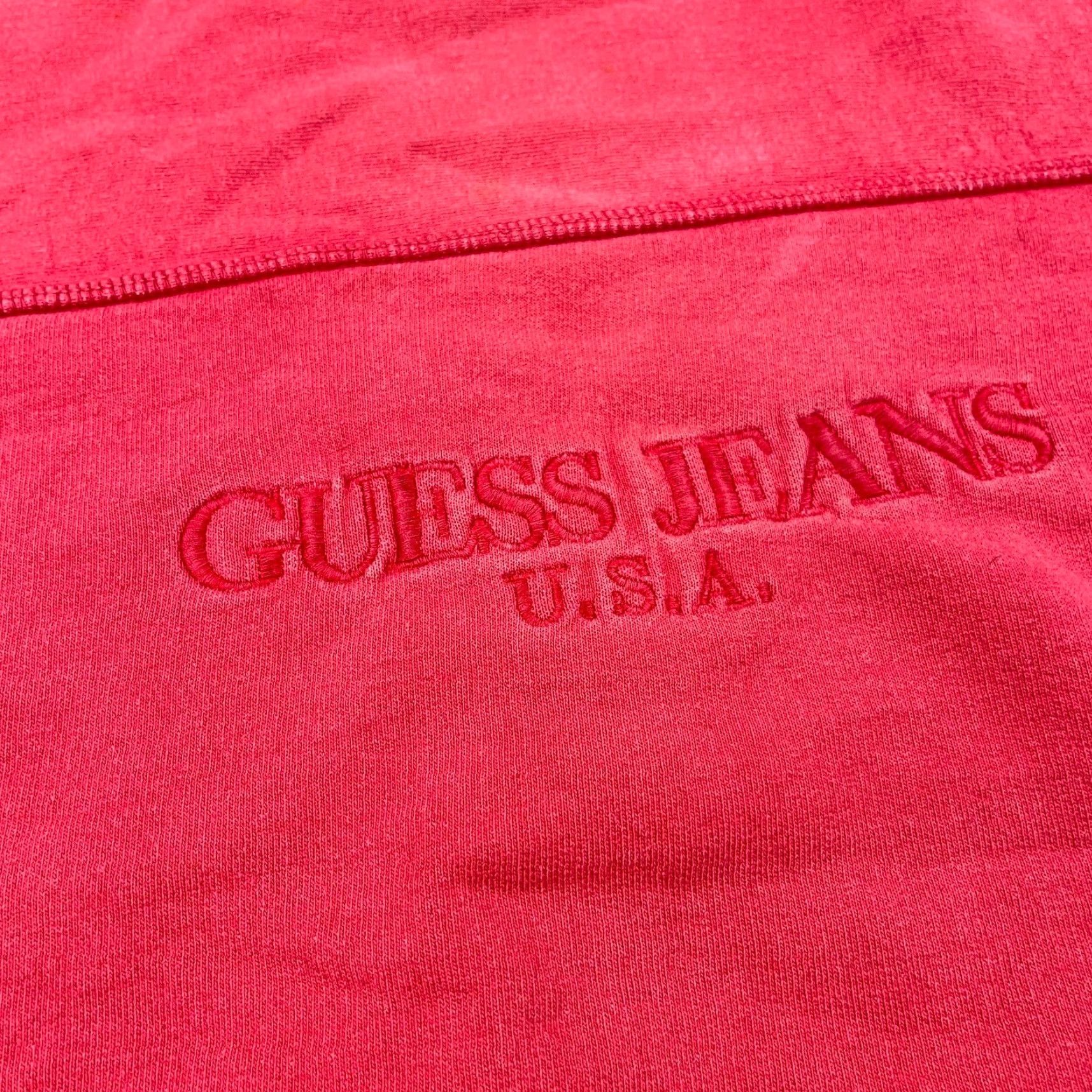Guess VINTAGE GUESS Sweatshirt Shirt Men XL Red Crew Neck 80s 90s USA Made Graphic Print Embroidered Logo/GD Size US XL / EU 56 / 4 - 3 Thumbnail