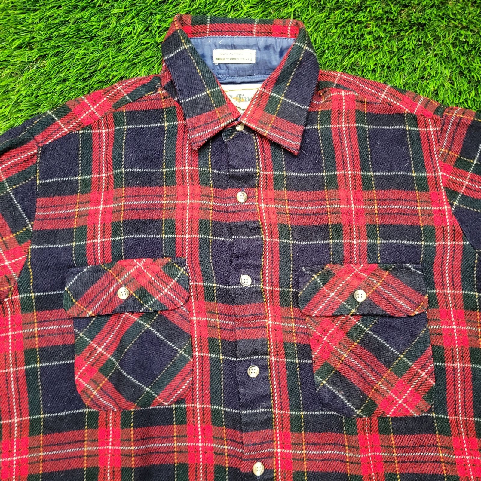 Other VTG 90s Grunge Plaid Flannel Shirt Medium Baggy (Fits Large) Size US M / EU 48-50 / 2 - 2 Thumbnail