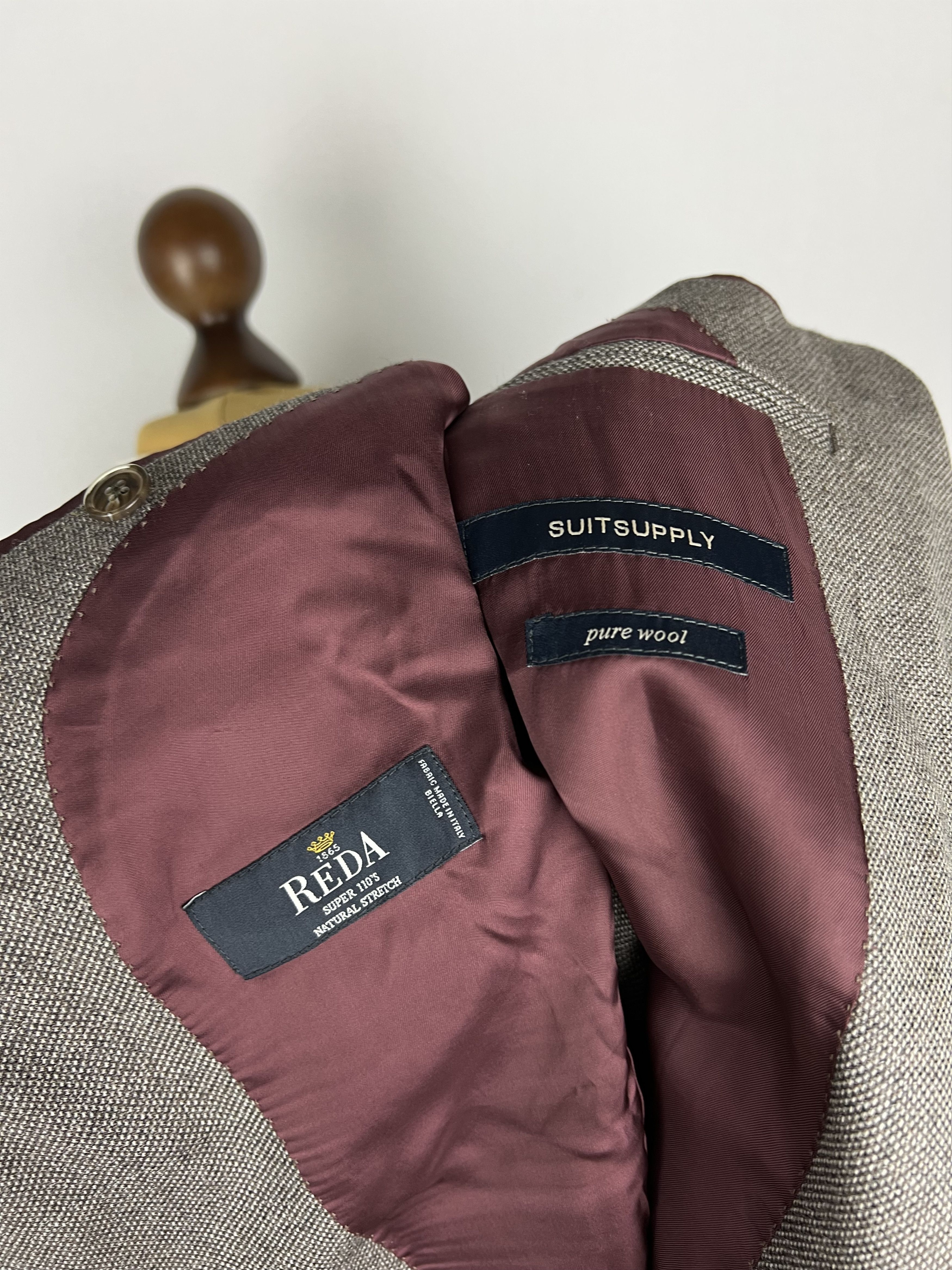 Suitsupply x Reda Super 110`s Wool Solid Half-Lined Sport Coat Size 40R - 9 Thumbnail