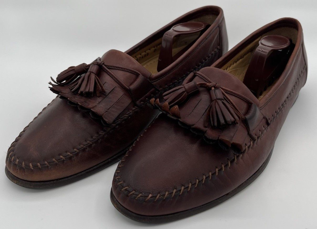 Santoni Santoni Italy Handmade Stitched Brown Leather Loafers 9D Size US 9 / EU 42 - 2 Thumbnail