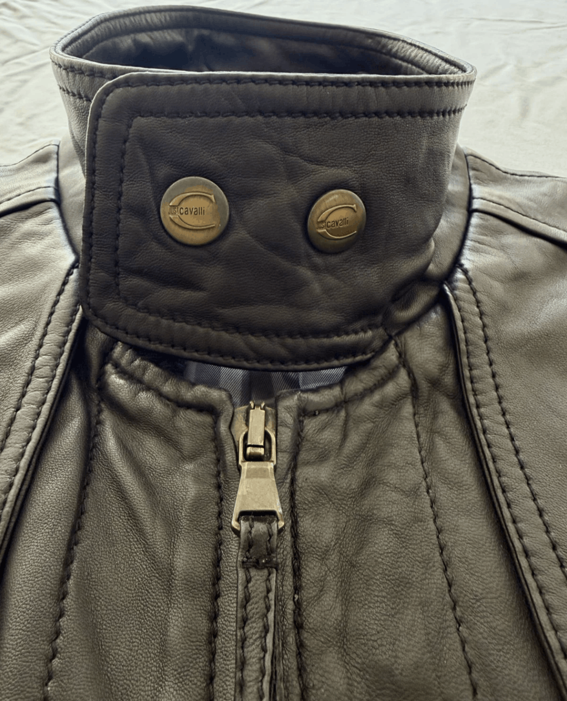 Just Cavalli Just Cavalli Black Genuine Leather Jacket Size M Size US M / EU 48-50 / 2 - 5 Thumbnail