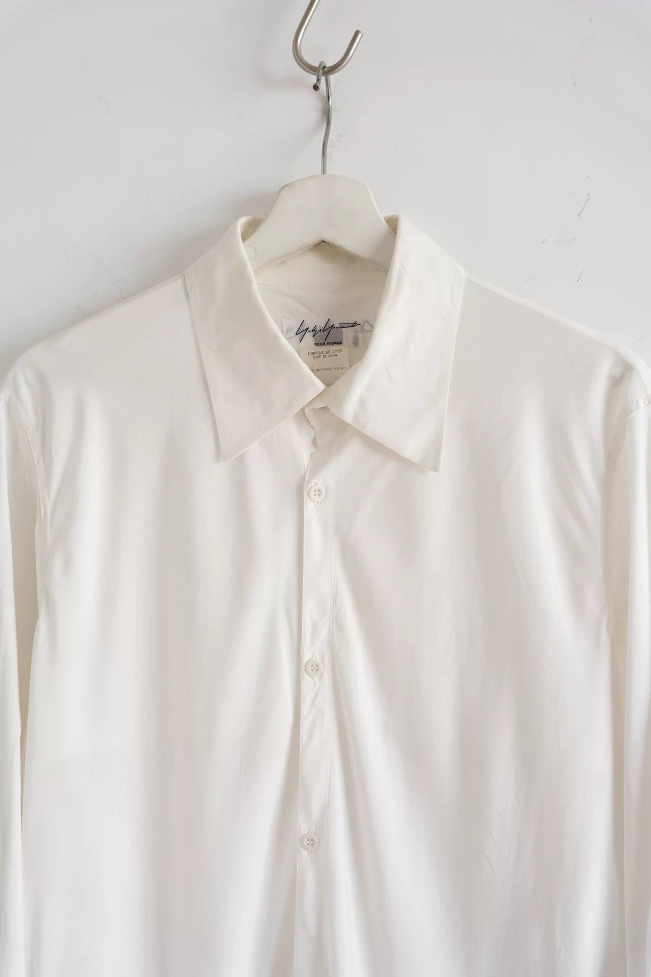 Yohji Yamamoto Yohji Yamamoto 03AW Mens Arc-Cut Rayon White Shirt Size US L / EU 52-54 / 3 - 3 Thumbnail