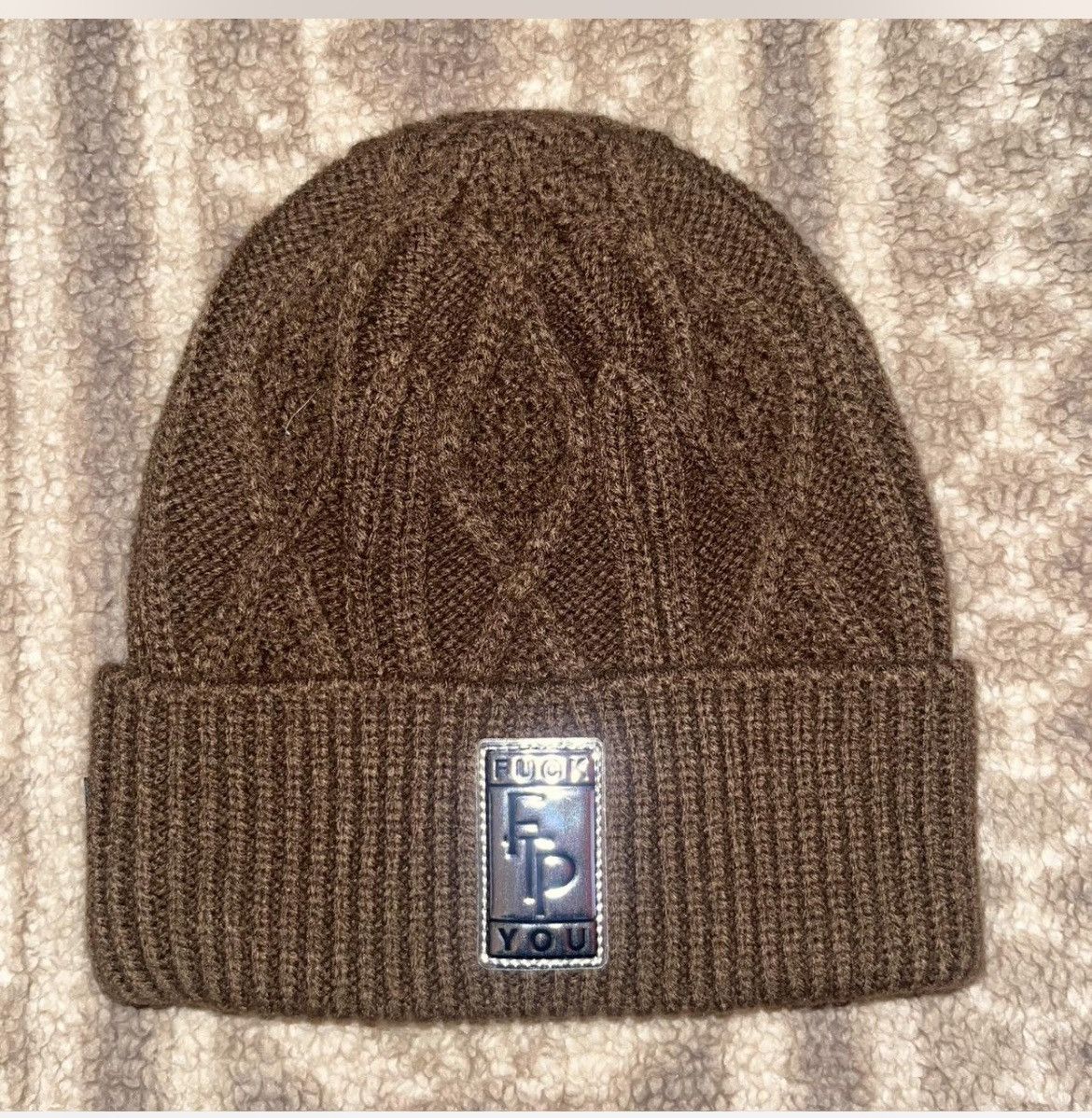 Fuck The Population FTP Cable Knit beanie Size ONE SIZE - 1 Thumbnail