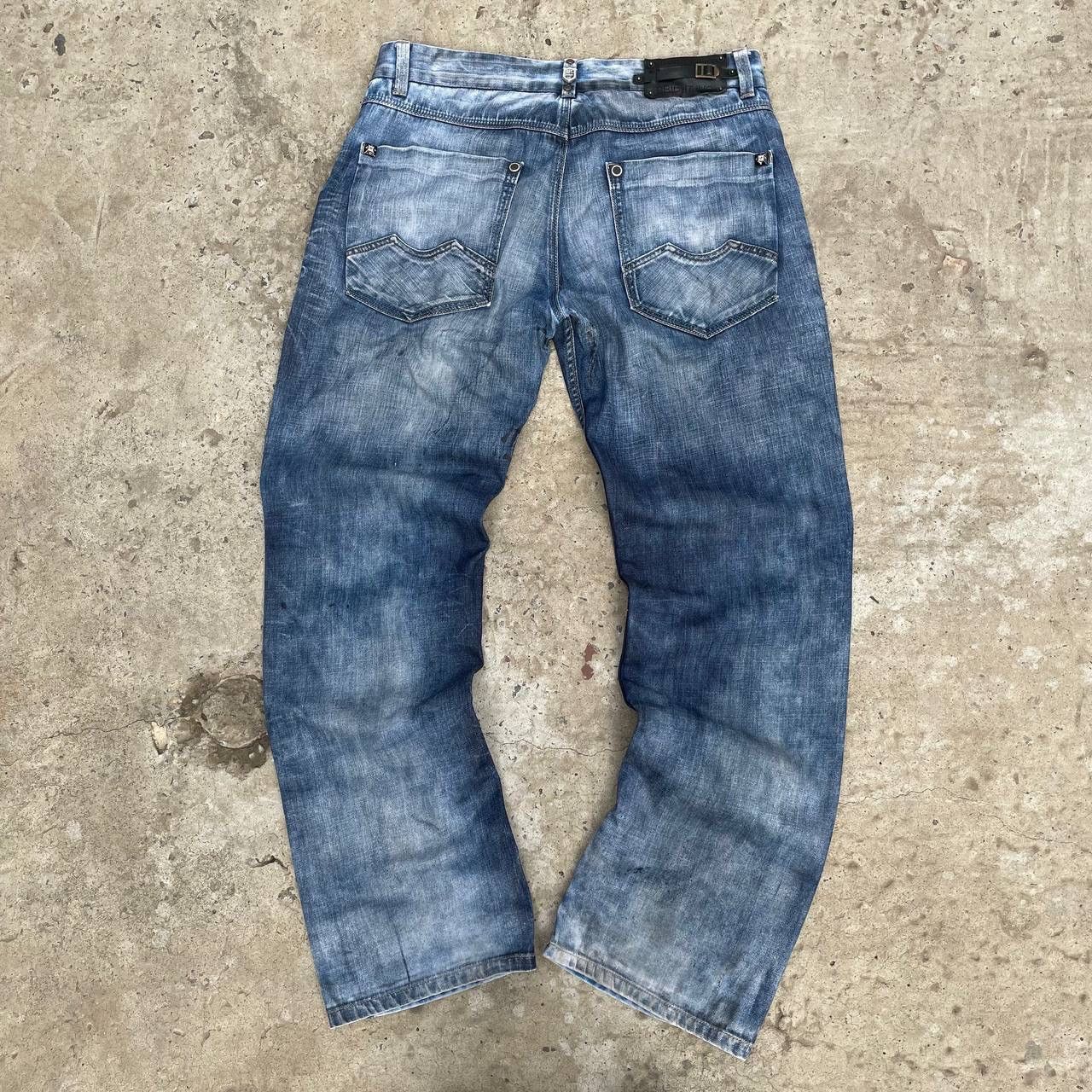 Le Grande Bleu (L.G.B.) VTG Japanese Style Crazy 🤯 Mr.Bright Jeans Baggy Rap Custom Size US 36 / EU 52 - 2 Thumbnail