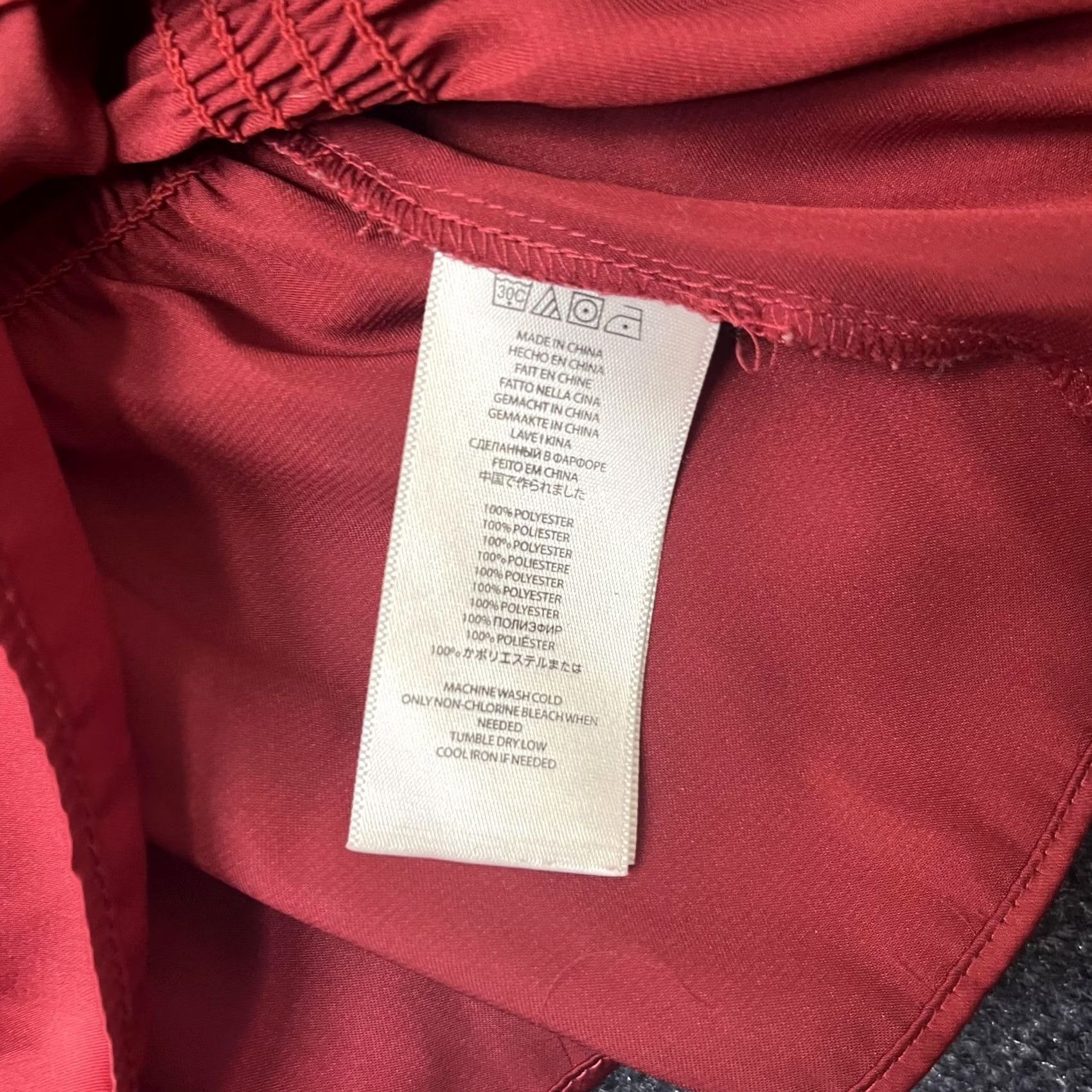 Vintage MICHAEL Michael Kors Blouse Womens XL Red Satin Ruffle Elastic Waist Long Sleeve Size XL / US 12-14 / IT 48-50 - 4 Thumbnail