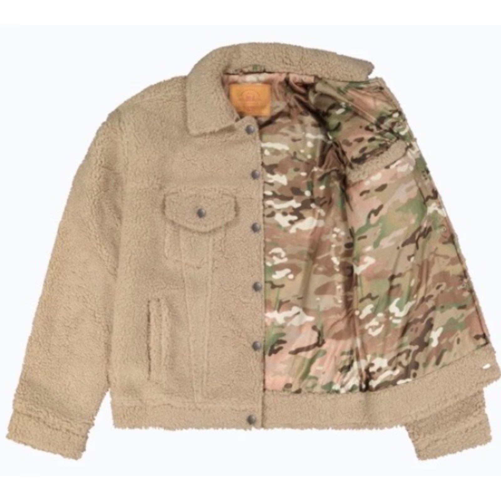 Vintage Qilo The Shrucker Jacket In Tan Multicam Sherpa Size S Beige Pockets Men Size US S / EU 44-46 / 1 - 2 Thumbnail