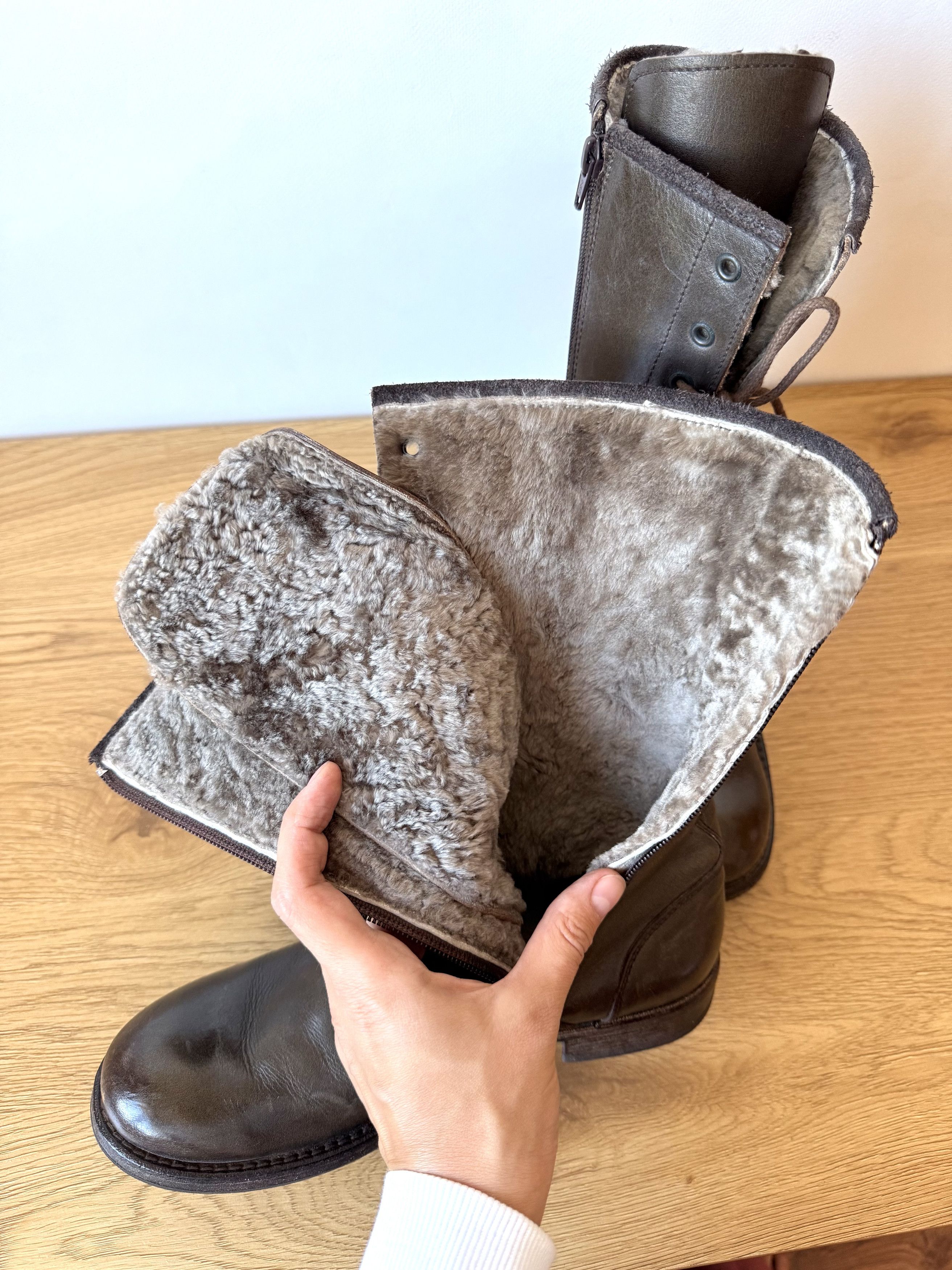 MoMA MOMA Leather Shearling Tall Boots EU38 Size US 8 / IT 38 - 6 Thumbnail