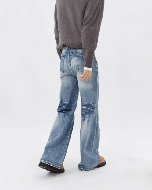 Japanese Brand × Jean American retro washed lightning pattern trendy jeans Size US 32 / EU 48 - 4 Thumbnail