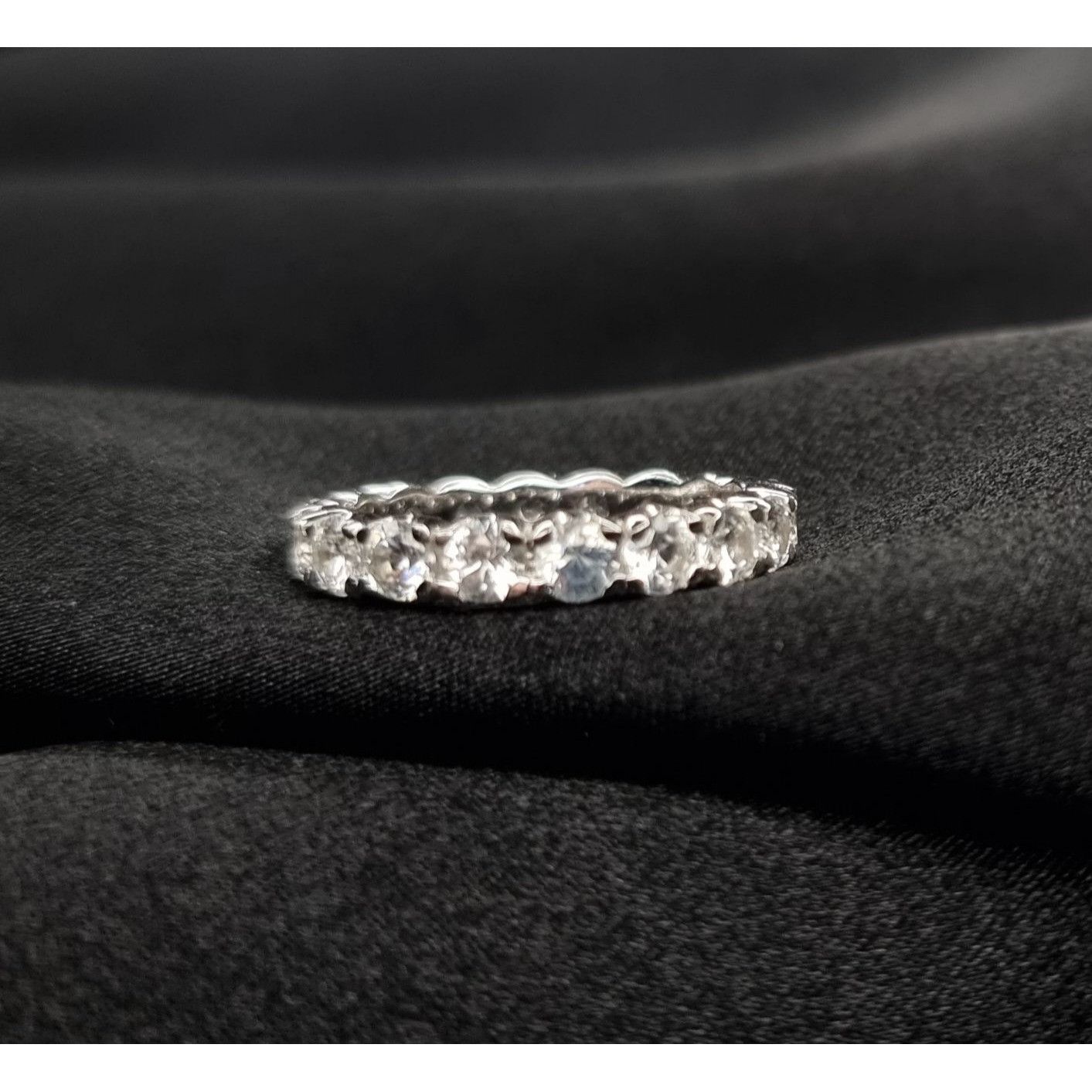 Other Sterling Silver 925 JAS Turkey Signed Eternity Ring With Spa Size ONE SIZE - 2 Thumbnail